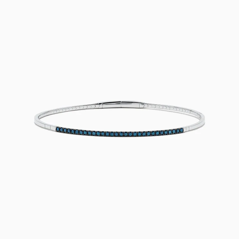 Bella Bleu 14K White Gold Blue Diamond Bangle sold by Effy