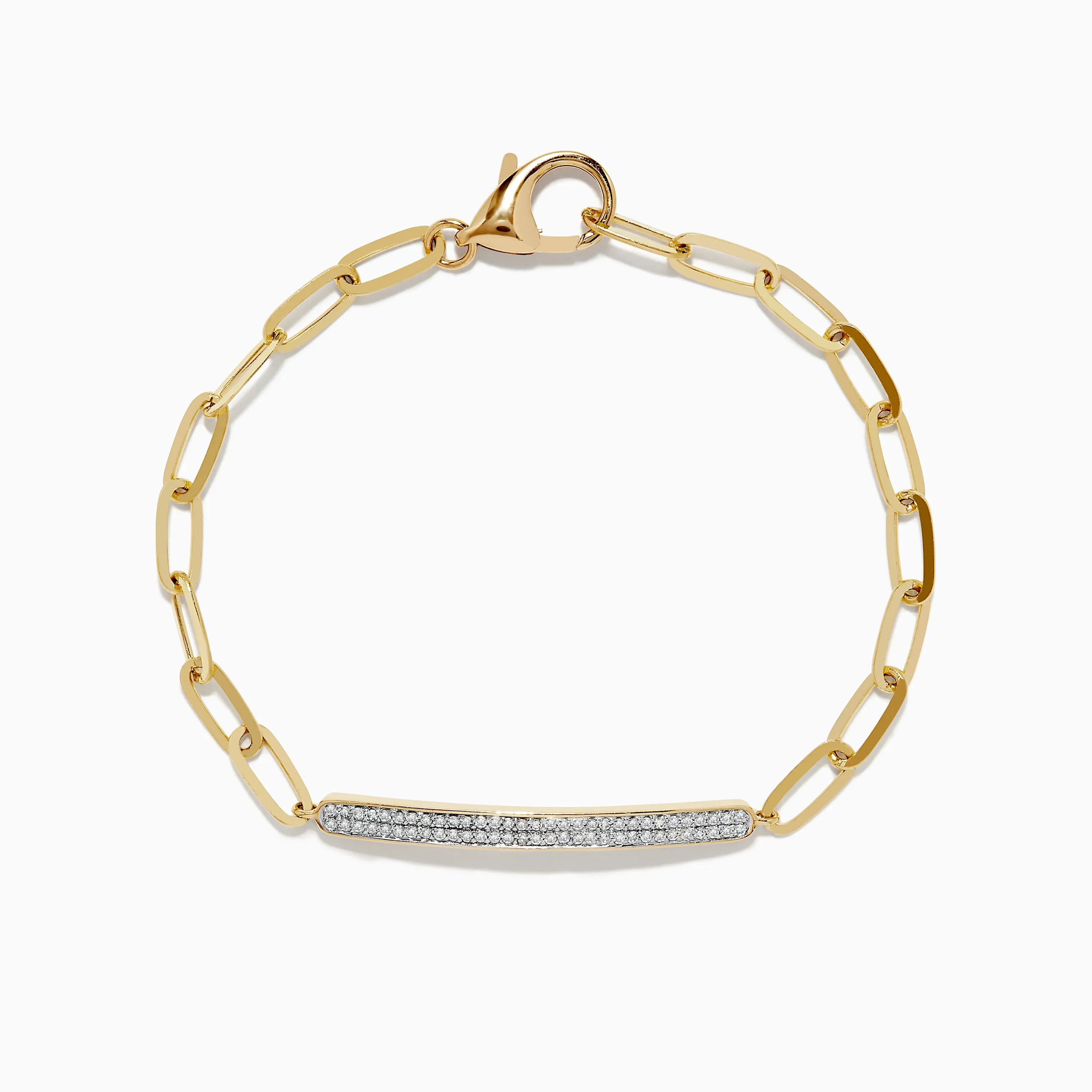 D'oro 14K Yellow Gold Diamond Paperclip Bracelet 0.24 TCW sold by Effy