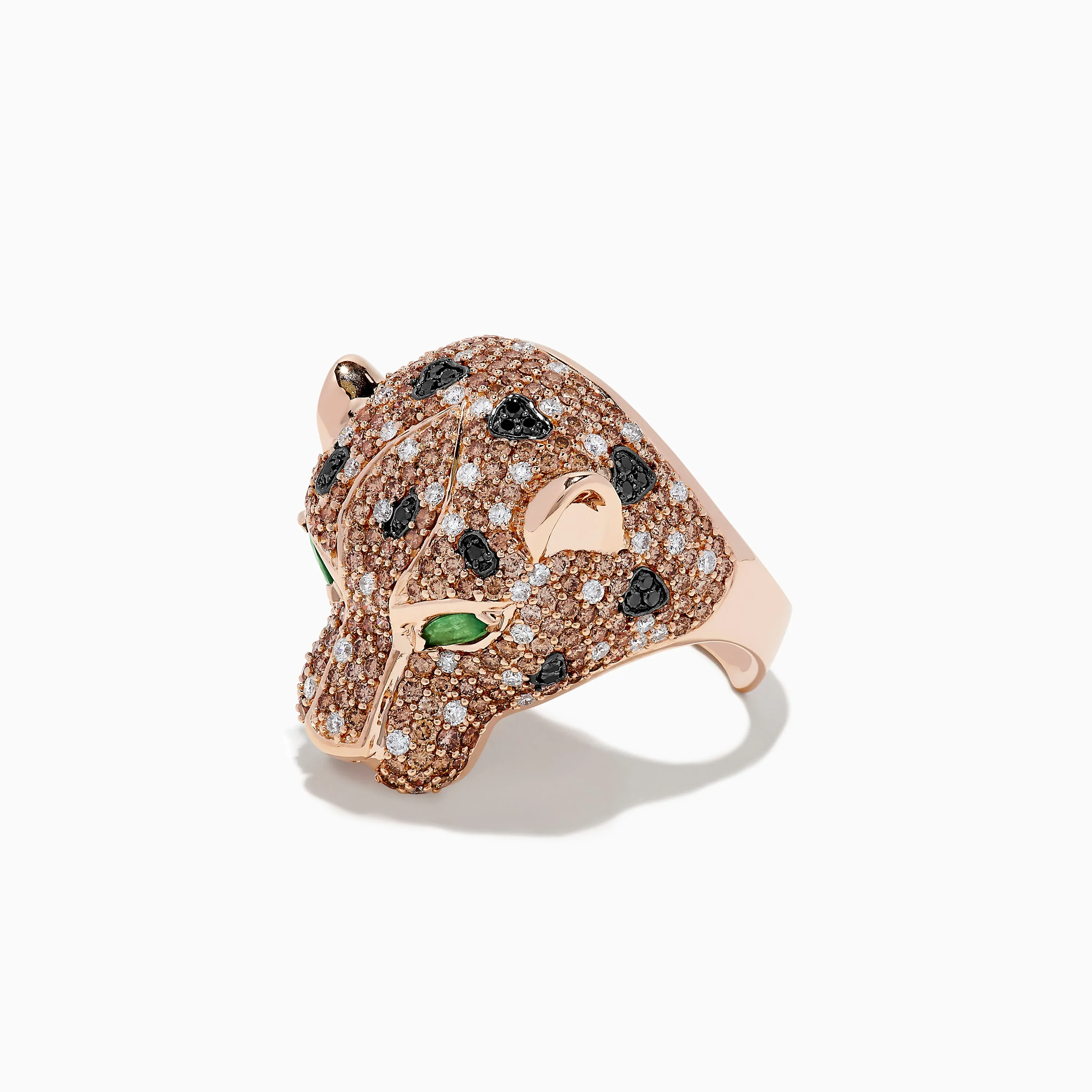 14K Rose Gold Emerald and Mixed Diamonds Panther Ring sold by Effy product image thumbnail 3