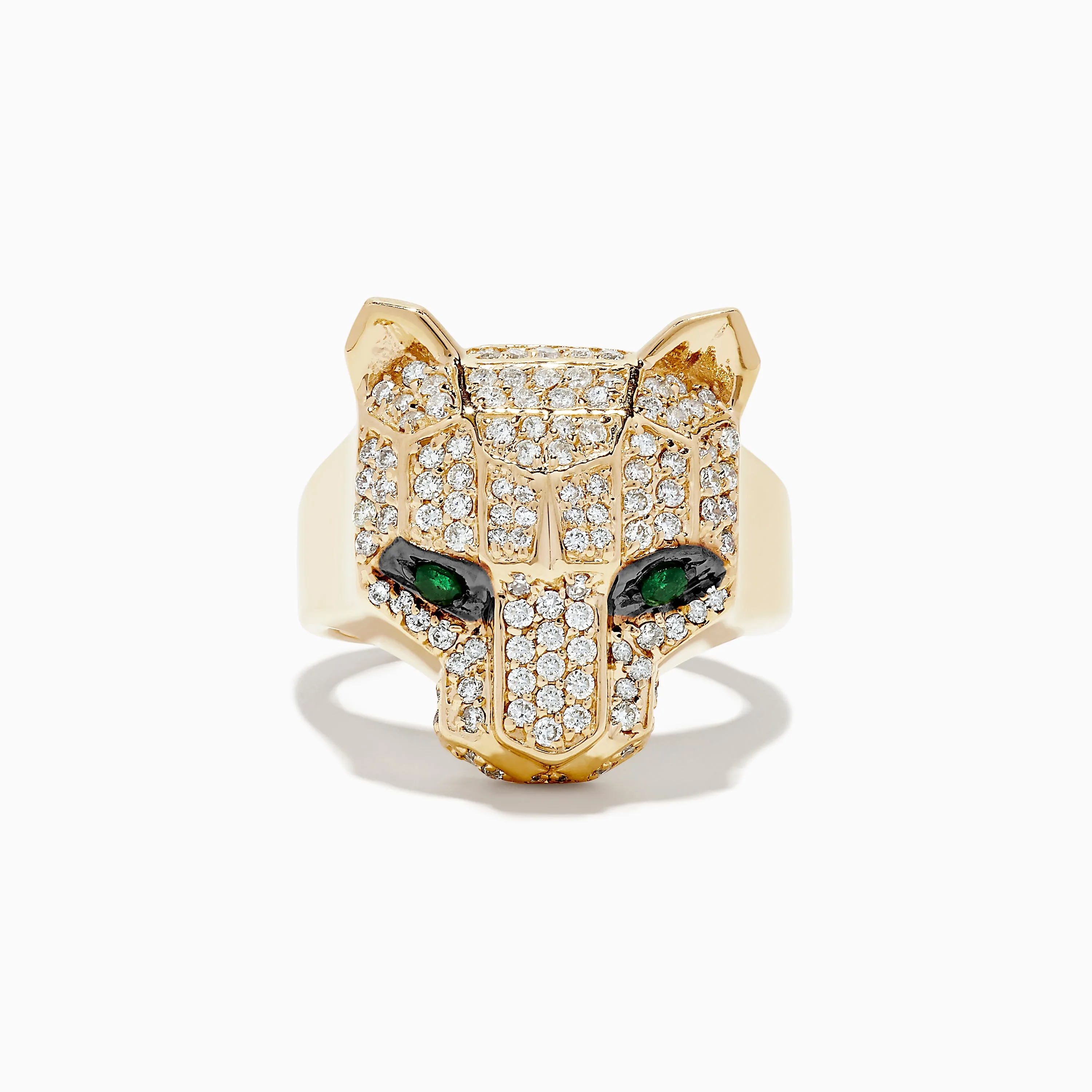Signature 14K Yellow Gold Emerald and Diamond Panther Ring sold by Effy product image thumbnail 2
