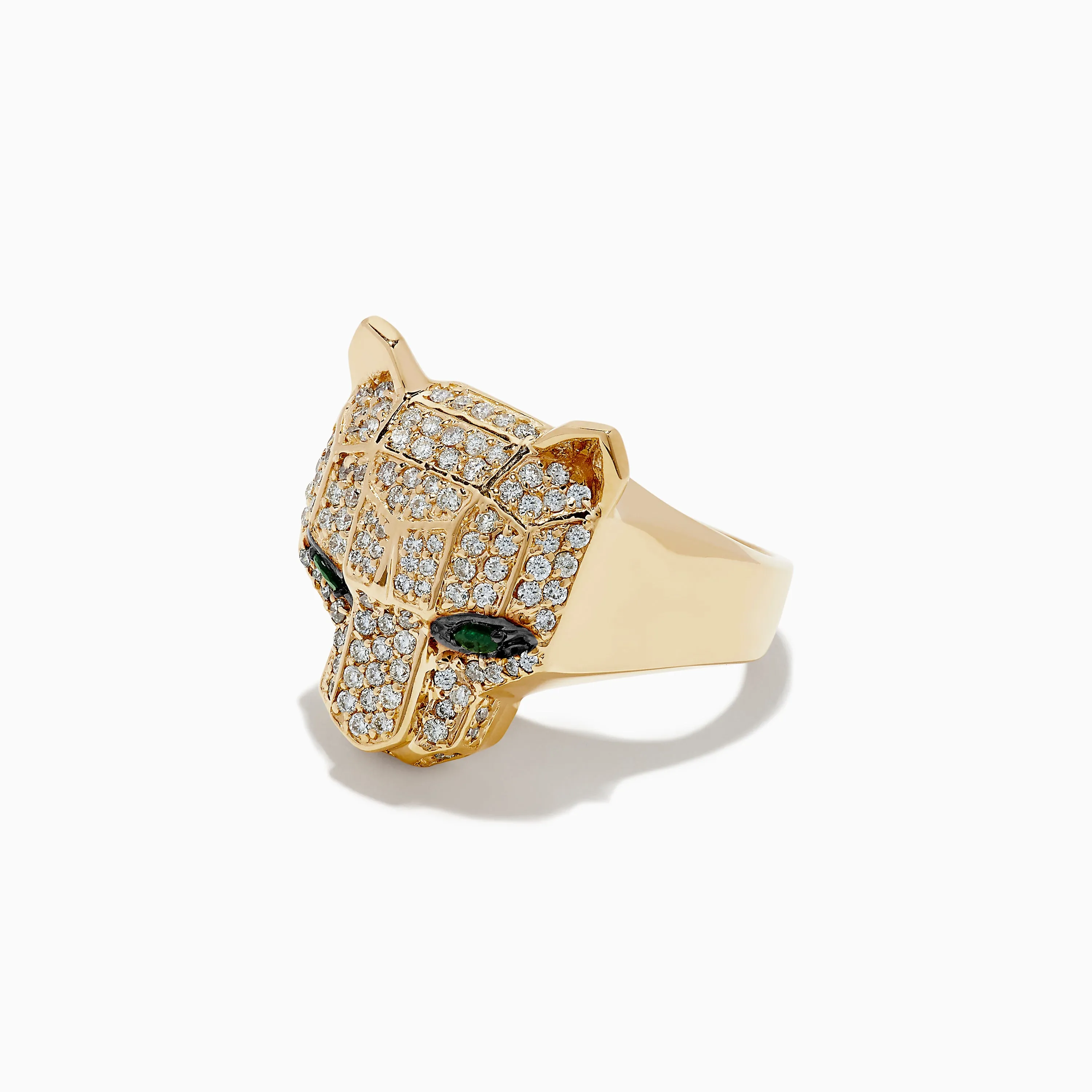 Signature 14K Yellow Gold Emerald and Diamond Panther Ring sold by Effy product image thumbnail 3