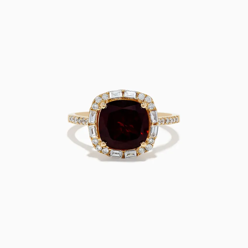 14K Yellow Gold Garnet and Diamond Ring sold by Effy