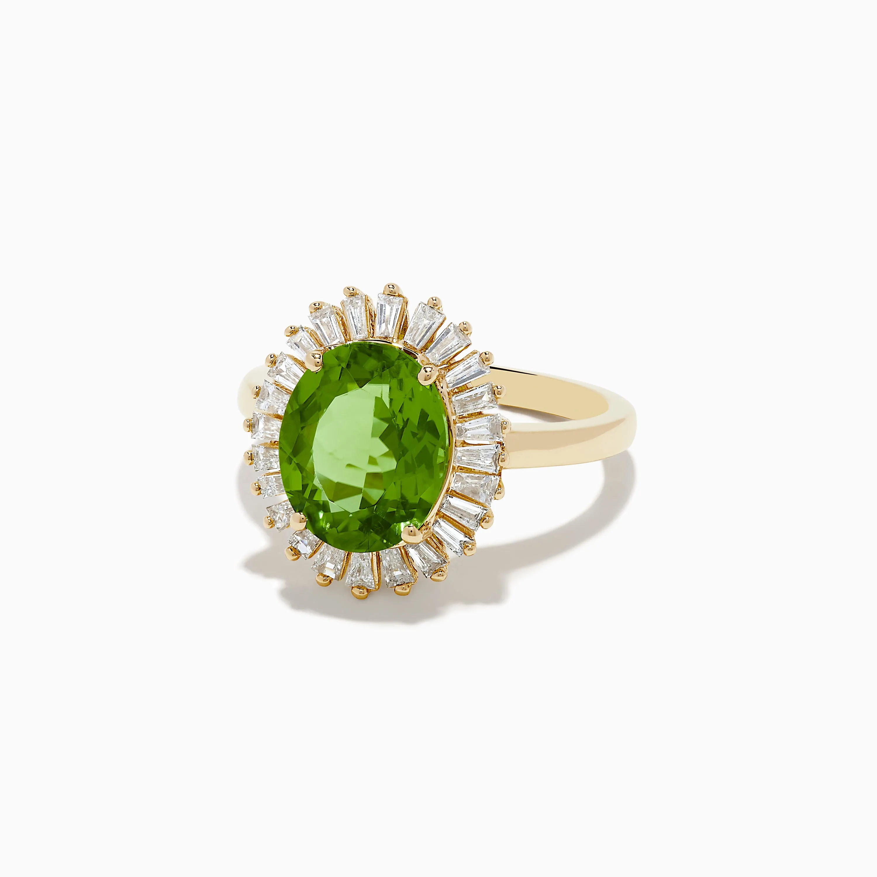 14K Yellow Gold Peridot and Diamond Ring sold by Effy product image thumbnail 2