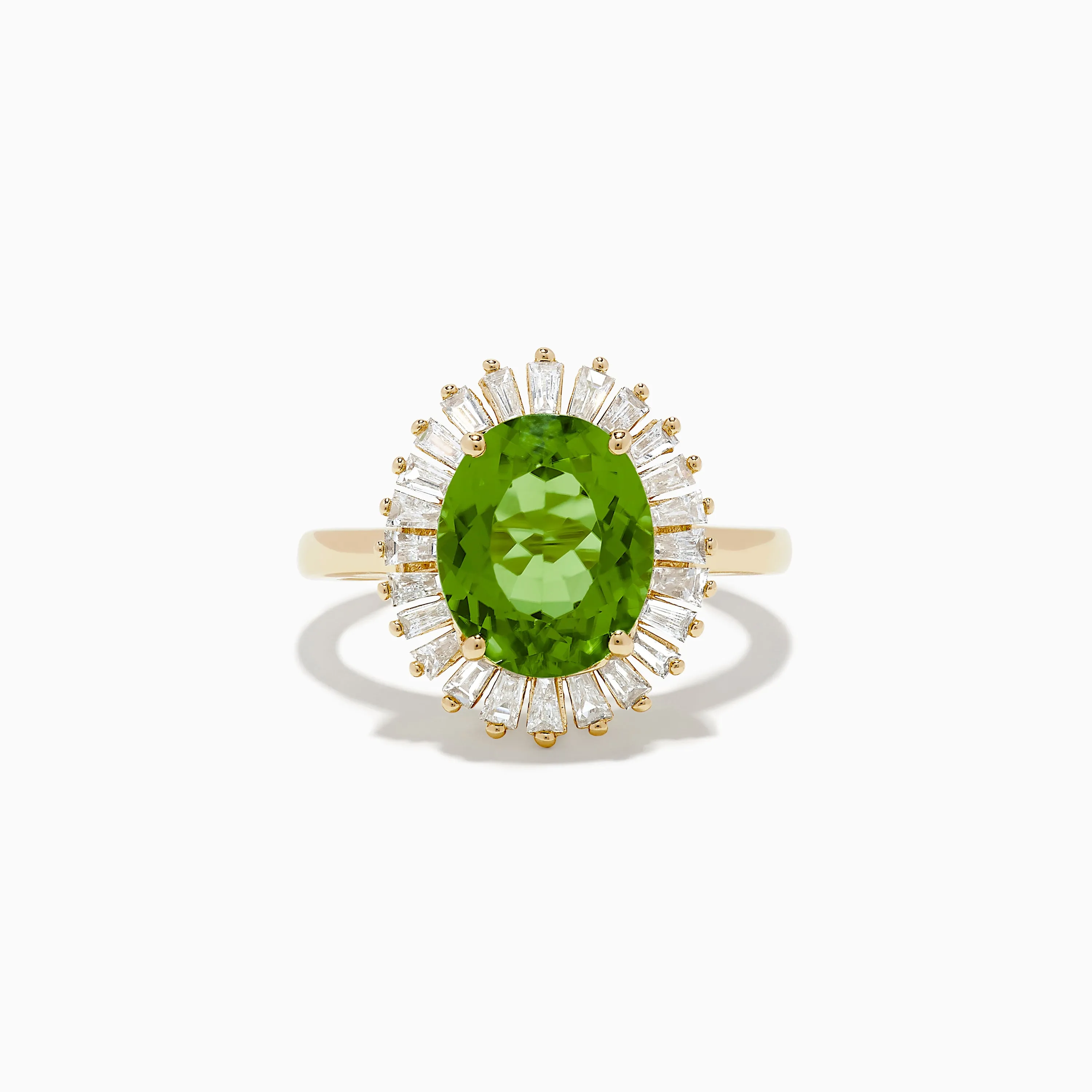 14K Yellow Gold Peridot and Diamond Ring sold by Effy