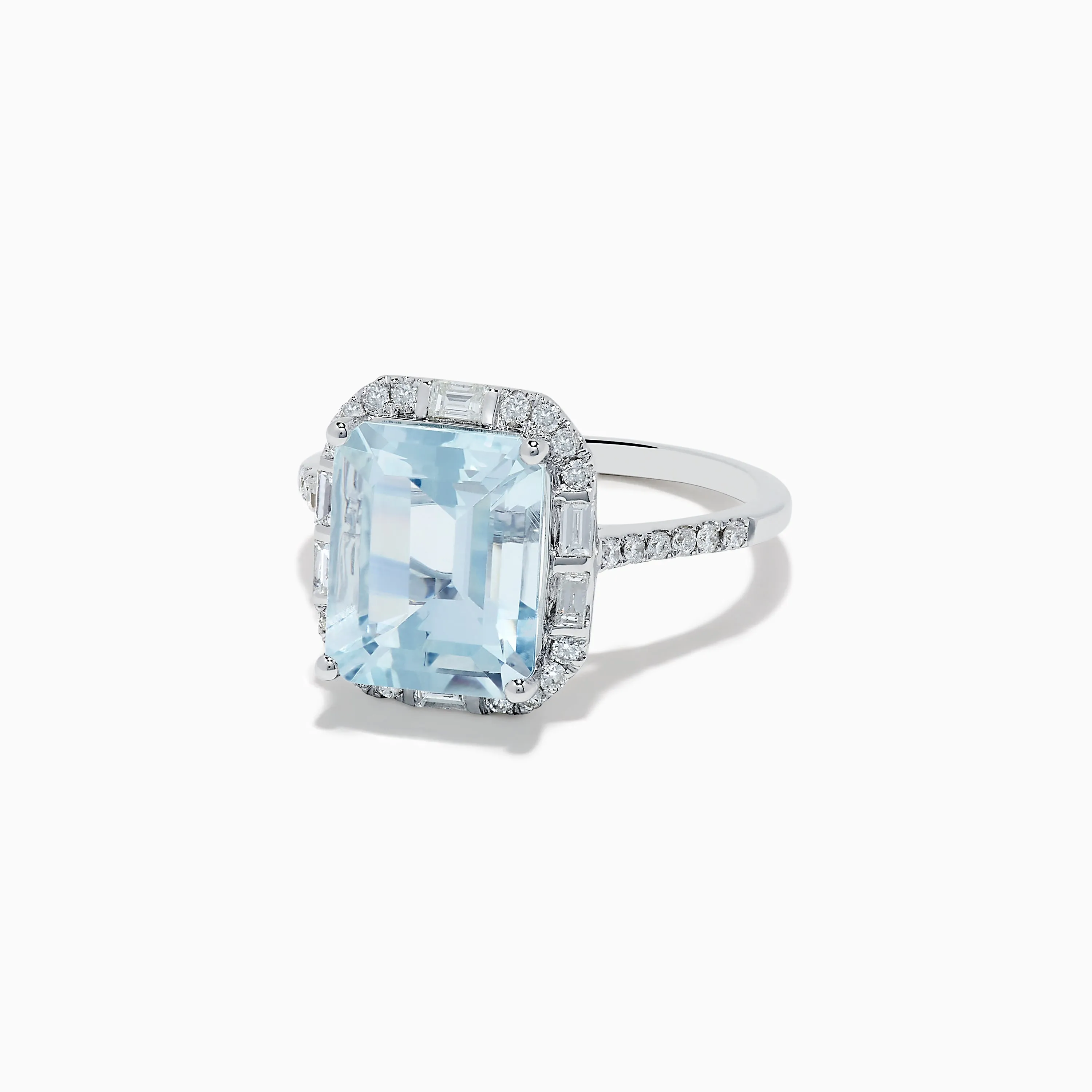 Aquarius 14K White Gold Aquamarine and Diamond Ring sold by Effy product image thumbnail 2