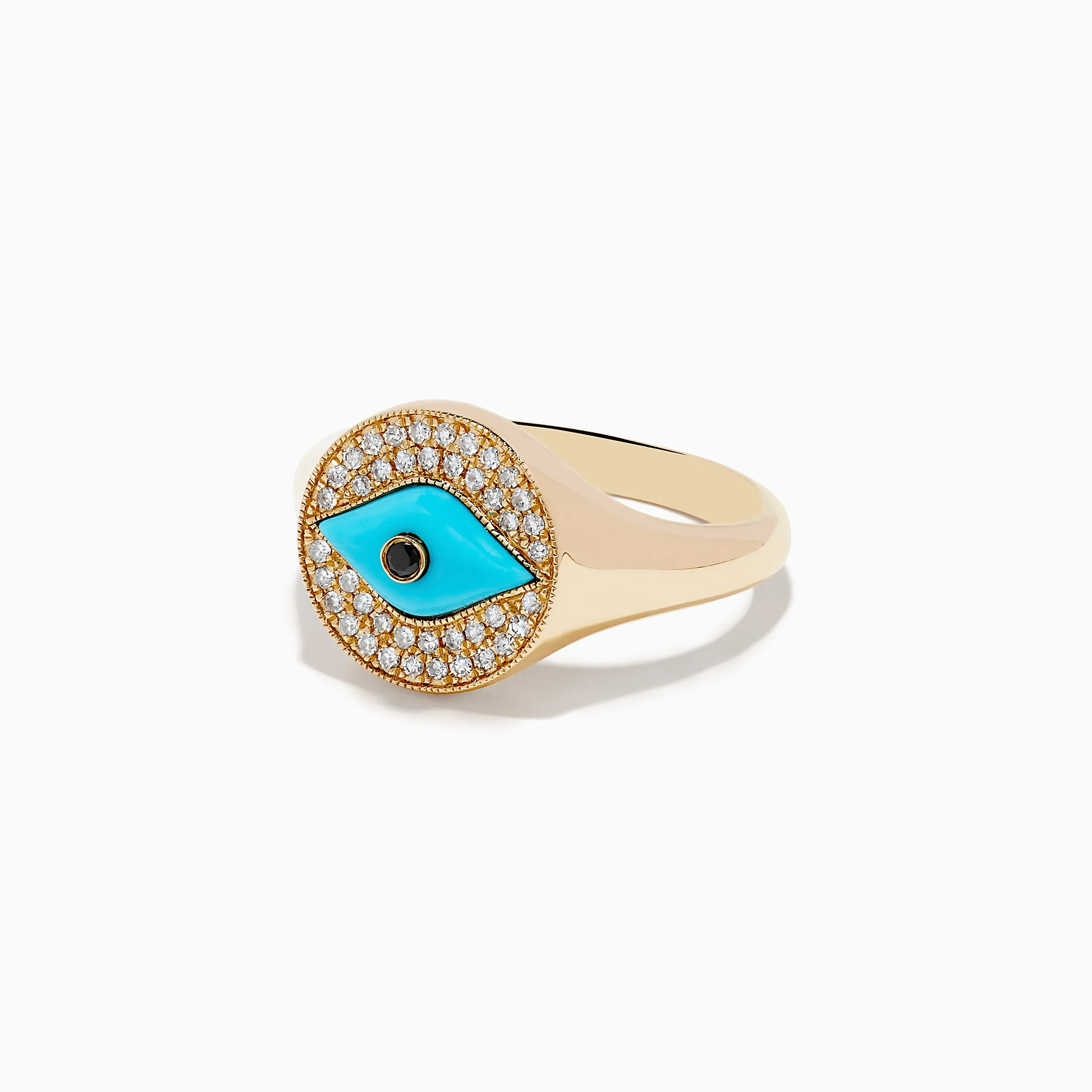 Terra 14K Yellow Gold Turquoise and Diamond Evil Eye Ring sold by Effy product image thumbnail 2