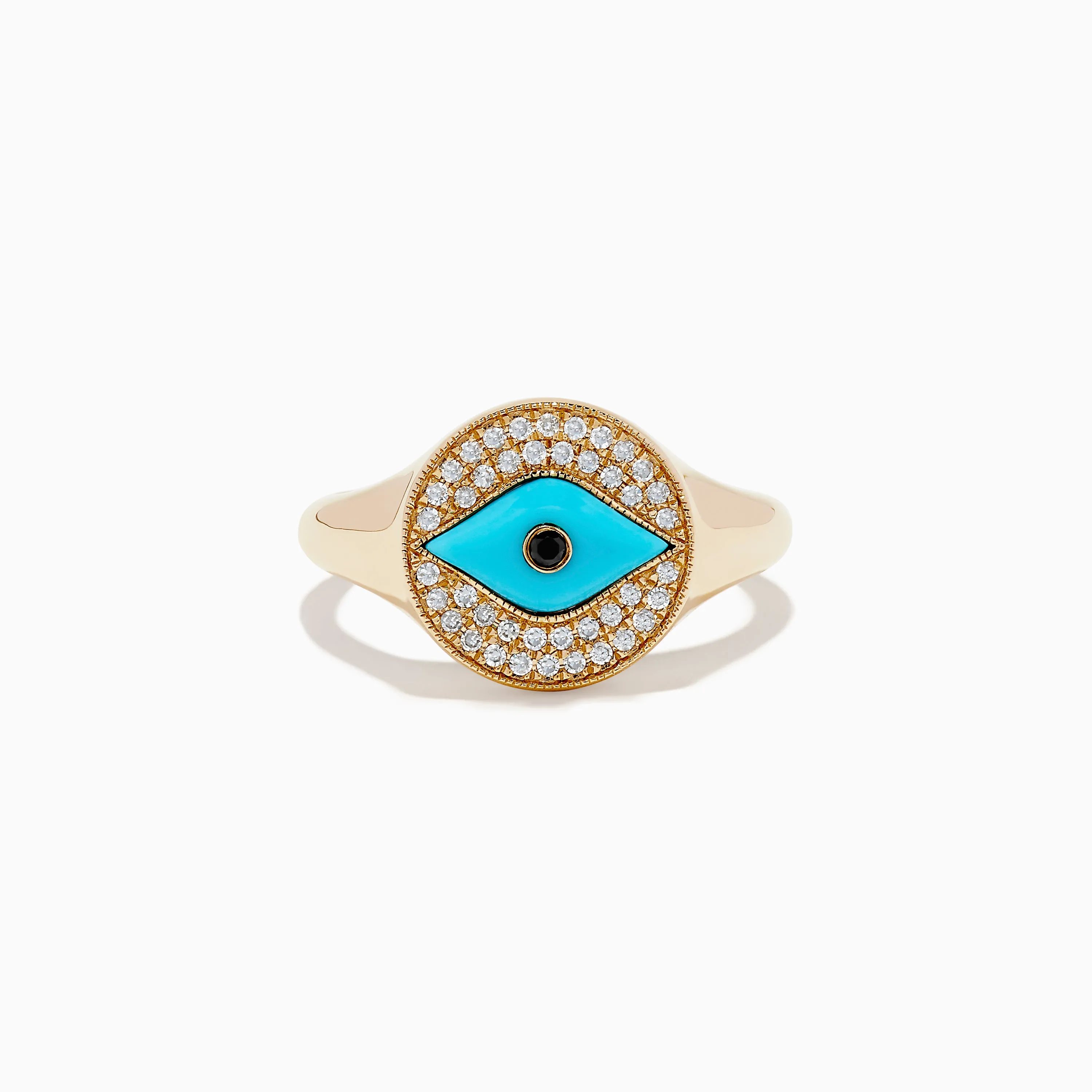 Terra 14K Yellow Gold Turquoise and Diamond Evil Eye Ring sold by Effy