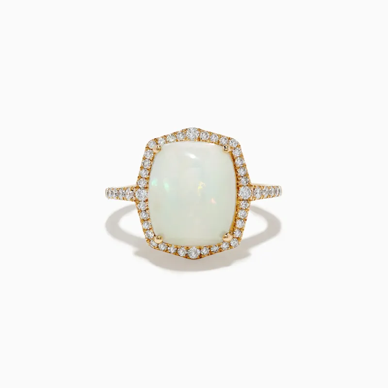 Aurora 14K Yellow Gold Opal and Diamond Ring sold by Effy