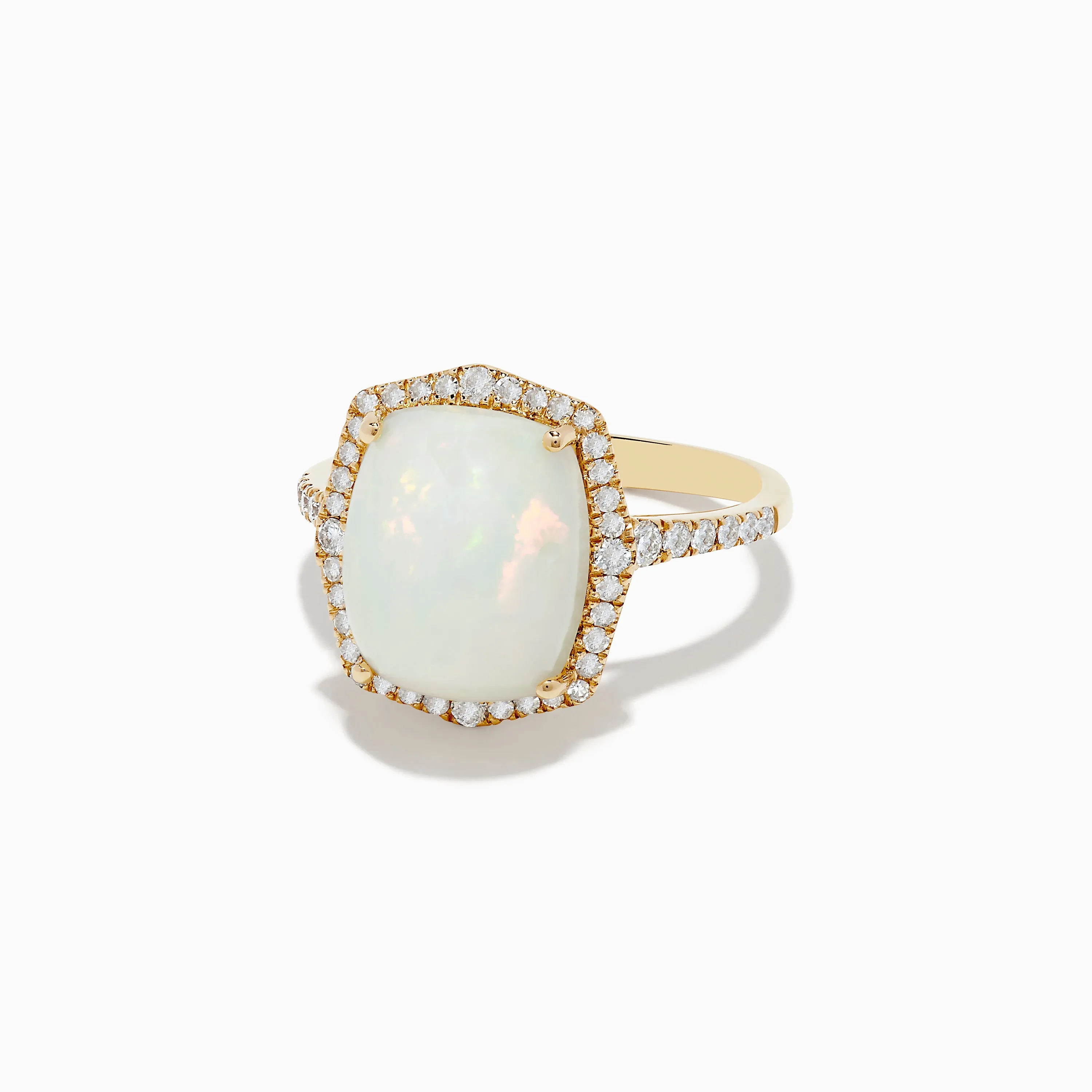 Aurora 14K Yellow Gold Opal and Diamond Ring sold by Effy product image thumbnail 2