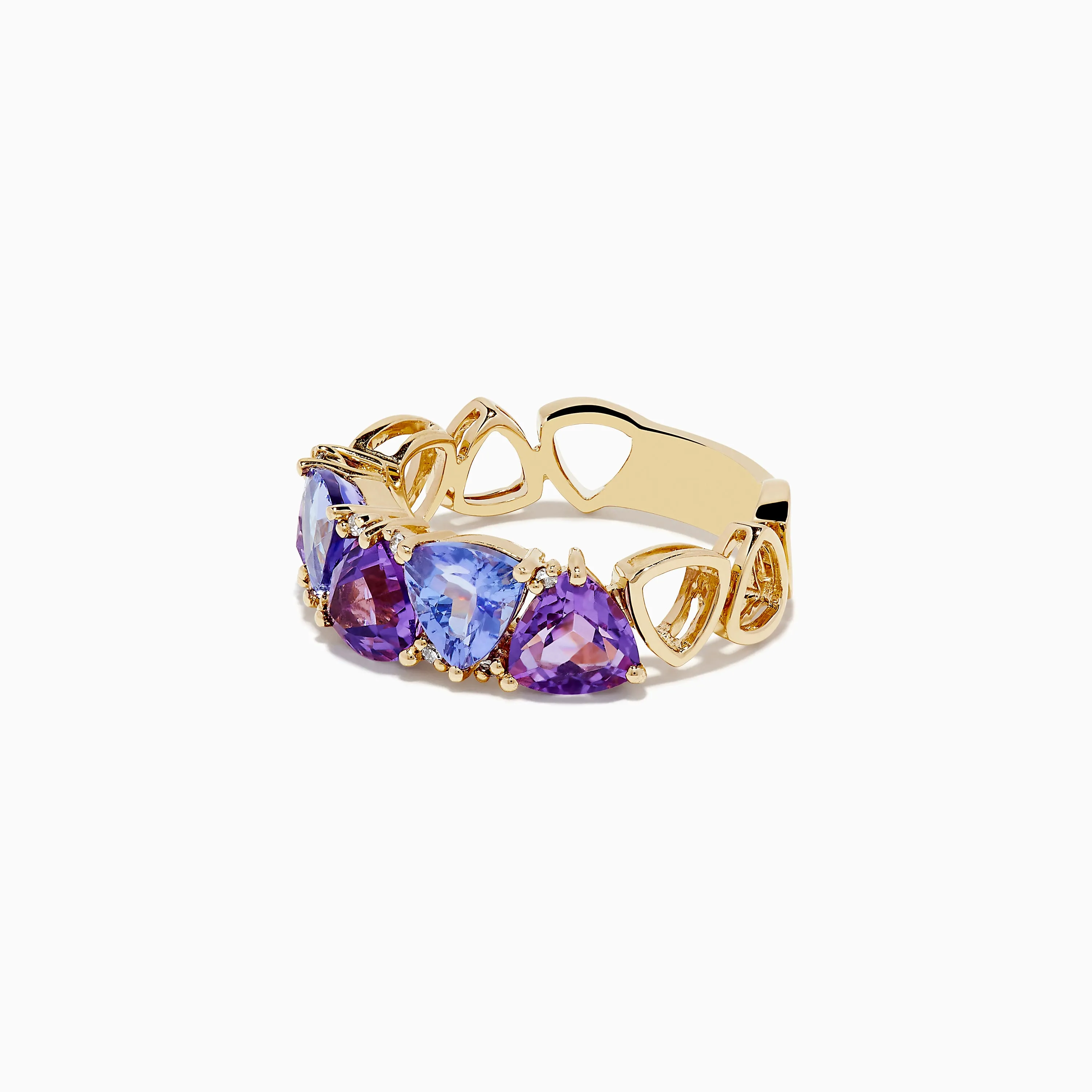14K Yellow Gold Amethyst, Tanzanite and Diamond Ring sold by Effy product image thumbnail 2