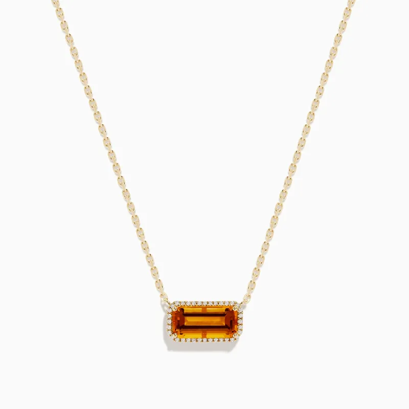 Sunset 14K Yellow Gold Citrine and Diamond Necklace sold by Effy