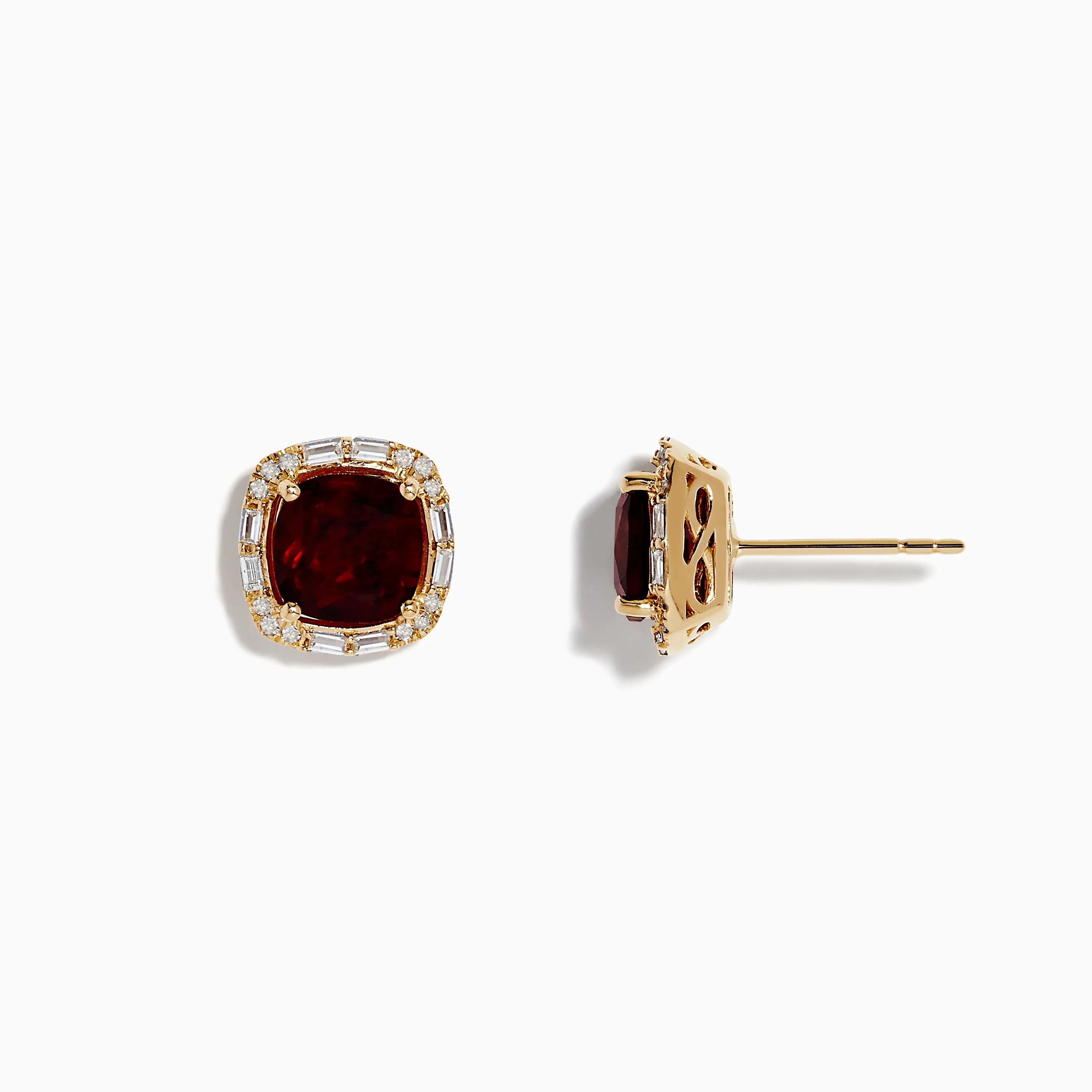 Sunset 14K Yellow Gold Garnet and Diamond Stud Earrings sold by Effy product image thumbnail 2