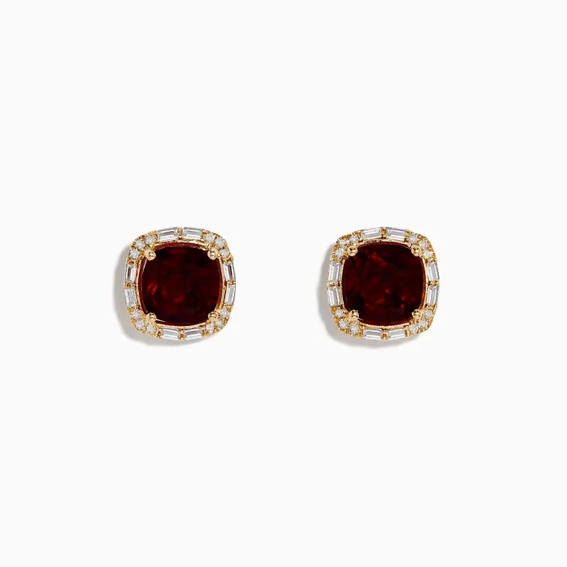 Sunset 14K Yellow Gold Garnet and Diamond Stud Earrings sold by Effy