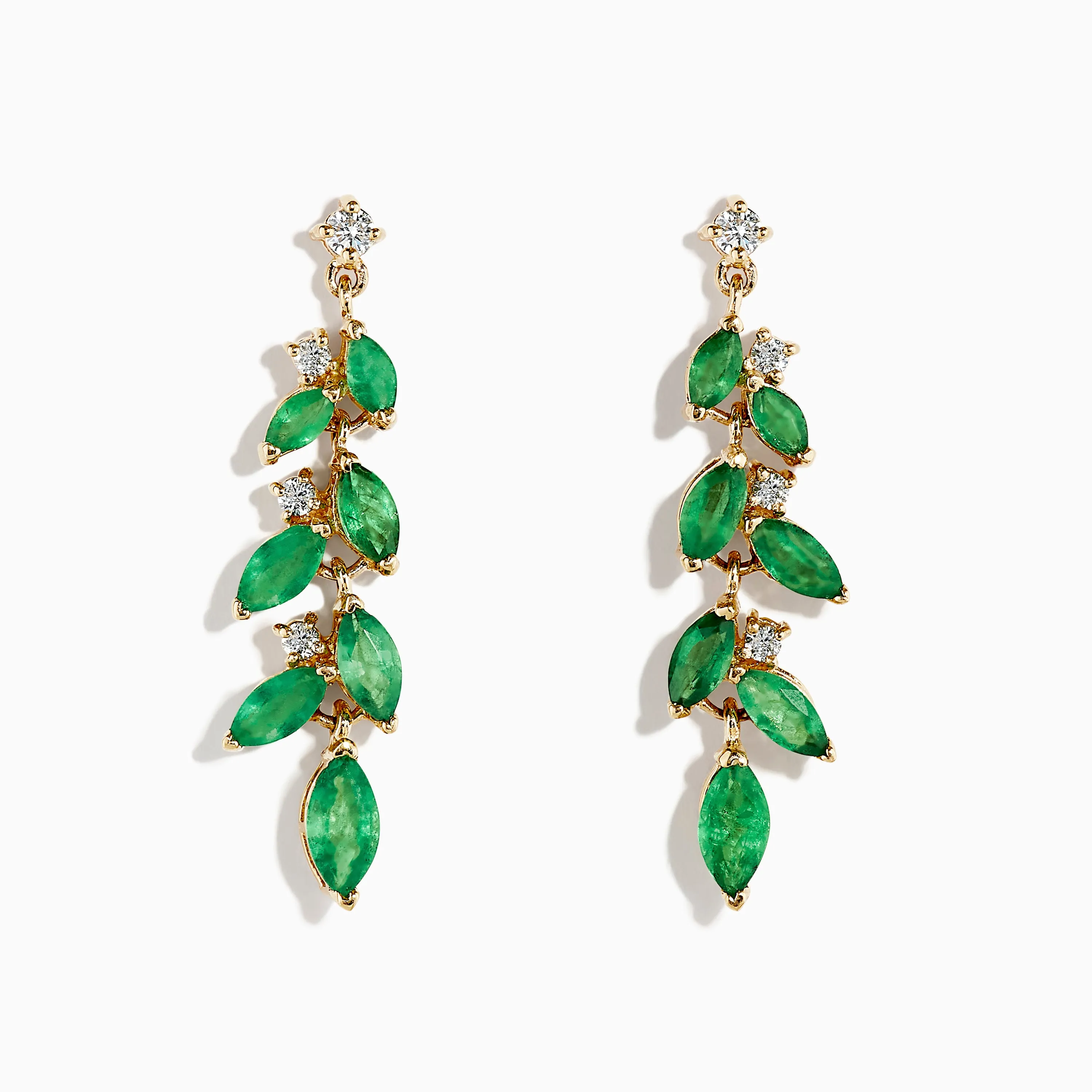 Brasilica 14K Yellow Gold Emerald and Diamond Drop Earrings sold by Effy