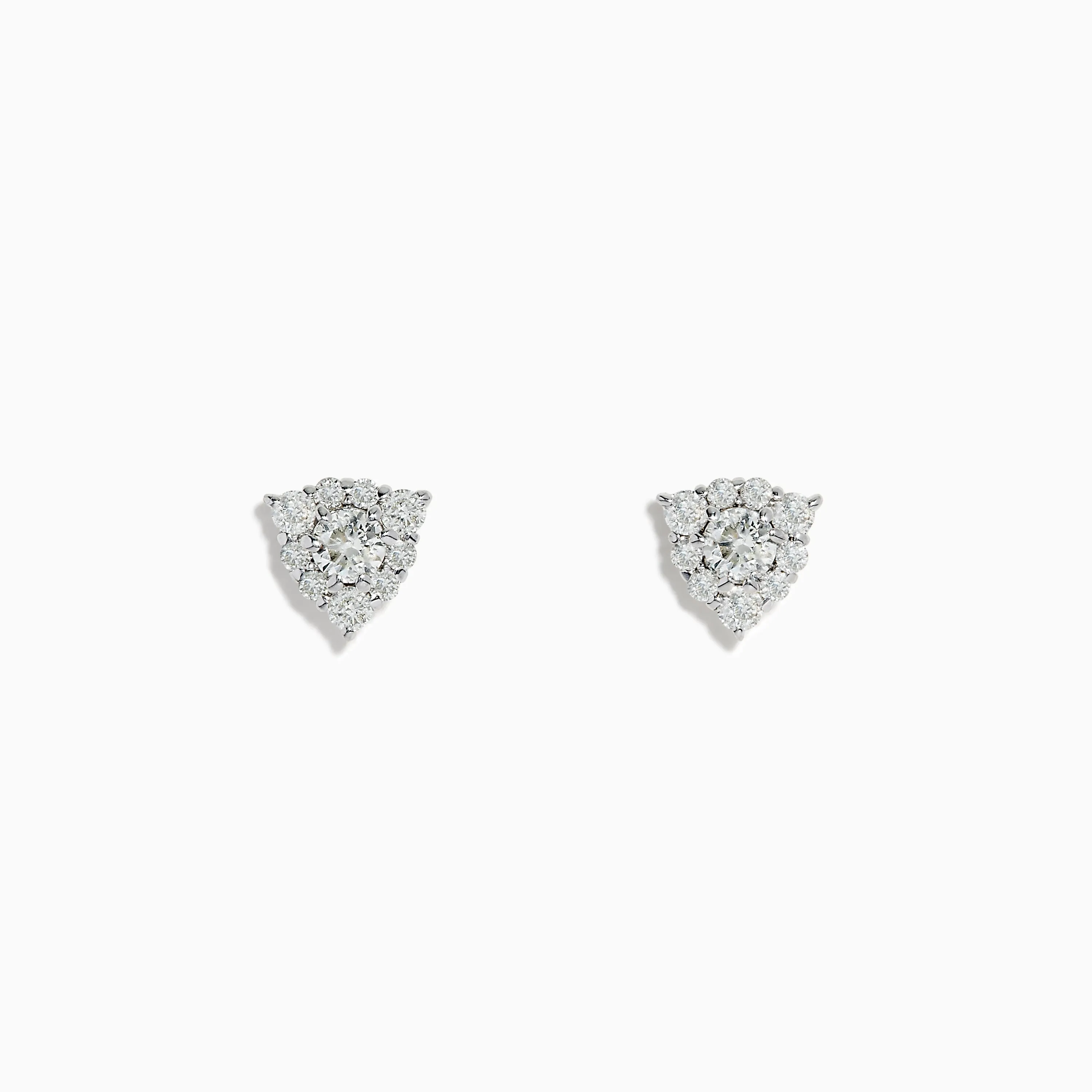 Pave Classica 14K White Gold Diamond Triangle Stud Earrings sold by Effy