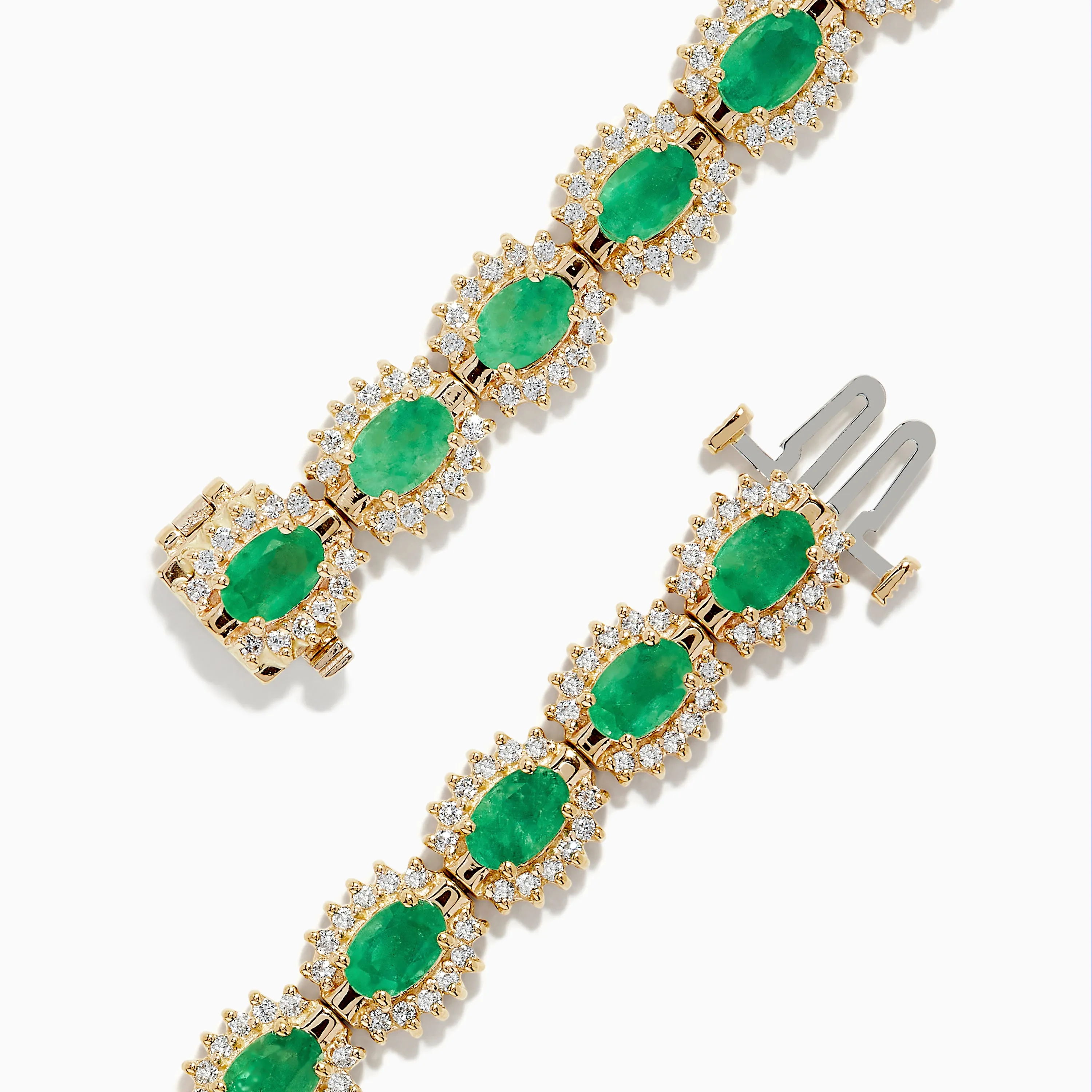14K Yellow Gold Emerald and Diamond Tennis Bracelet sold by Effy product image thumbnail 2