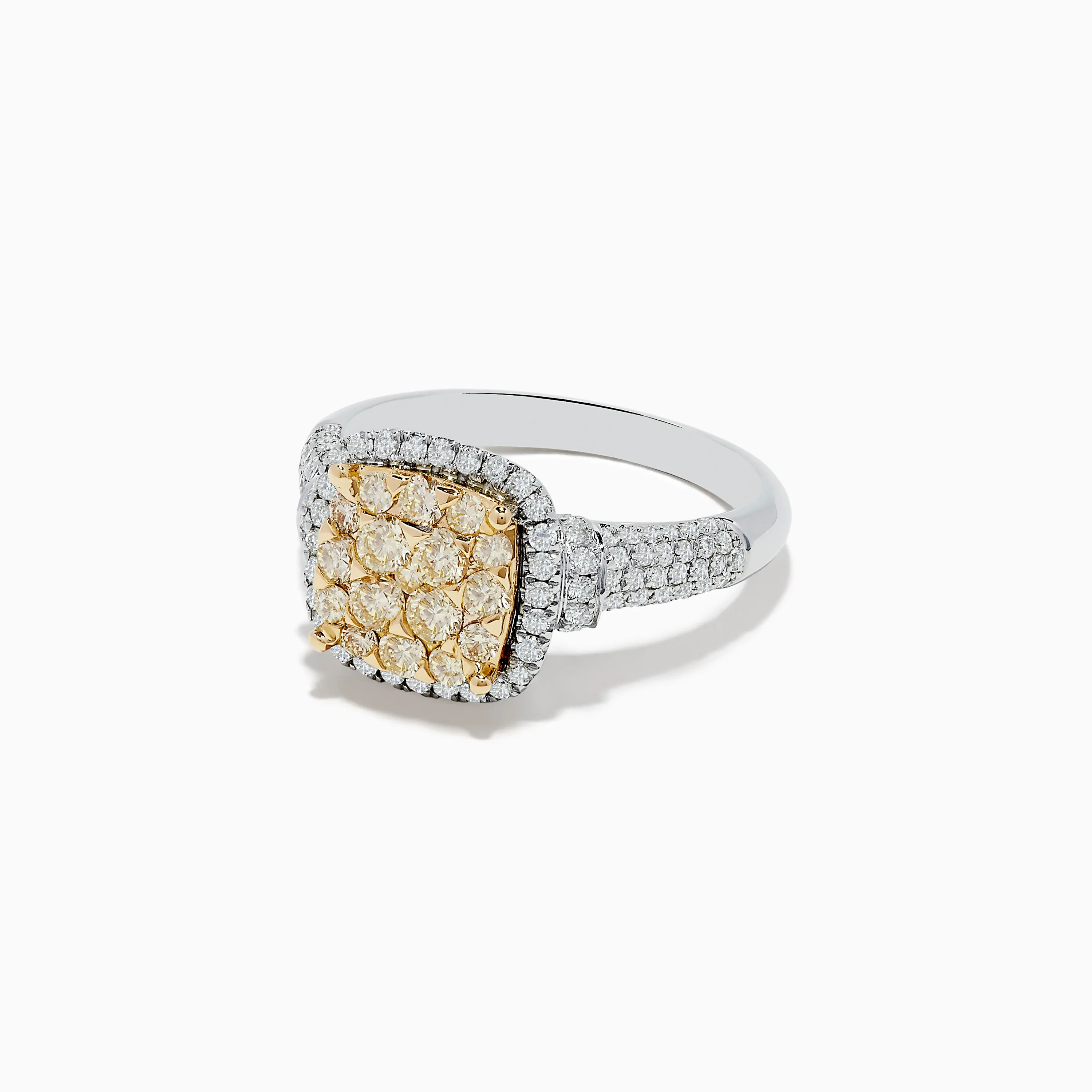 Canare Two Tone Gold Cushion Shaped Cluster Yellow Diamond Ring 1.19 TCW sold by Effy product image thumbnail 2