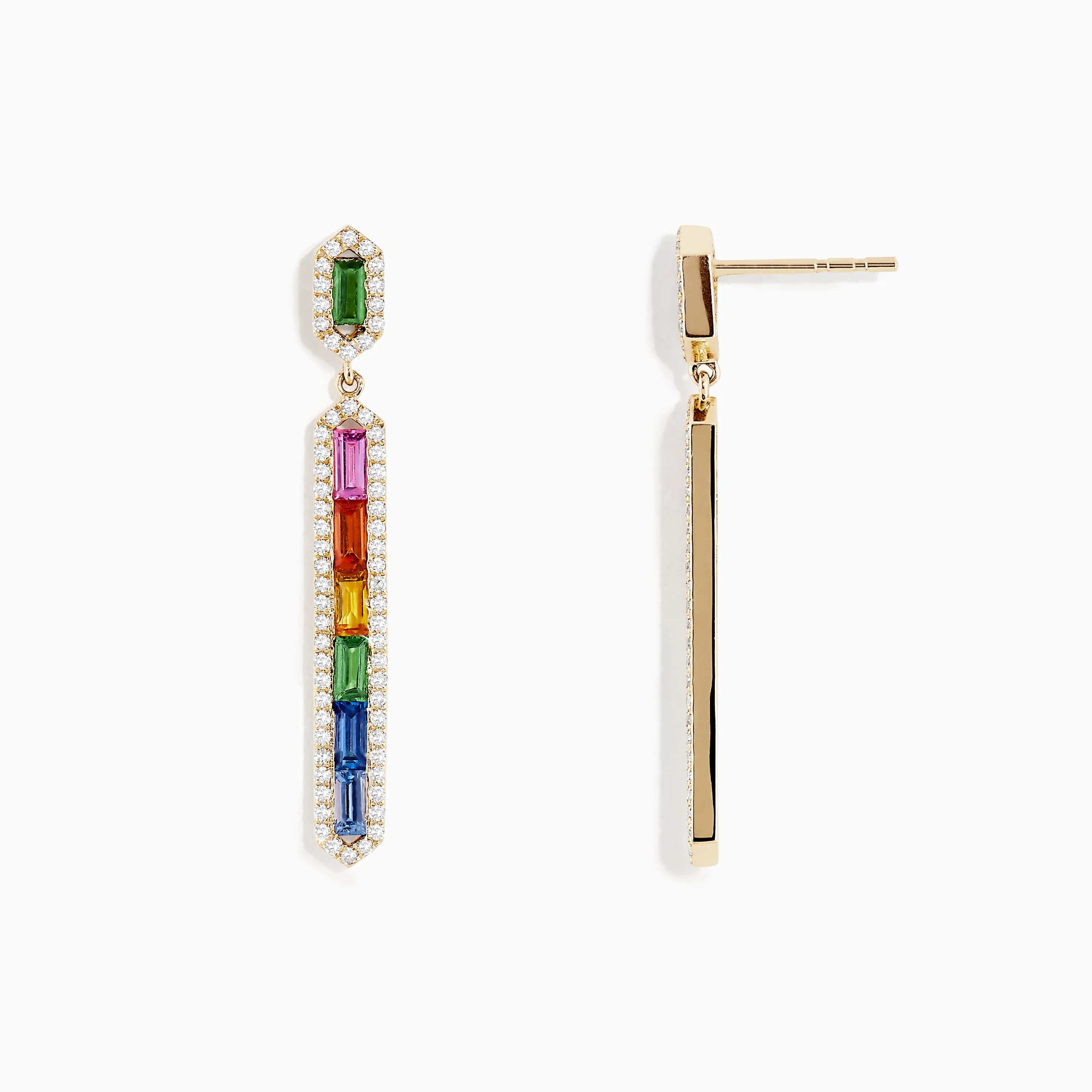 Watercolors 14K Yellow Gold Multi Sapphire Drop Earrings sold by Effy product image thumbnail 2