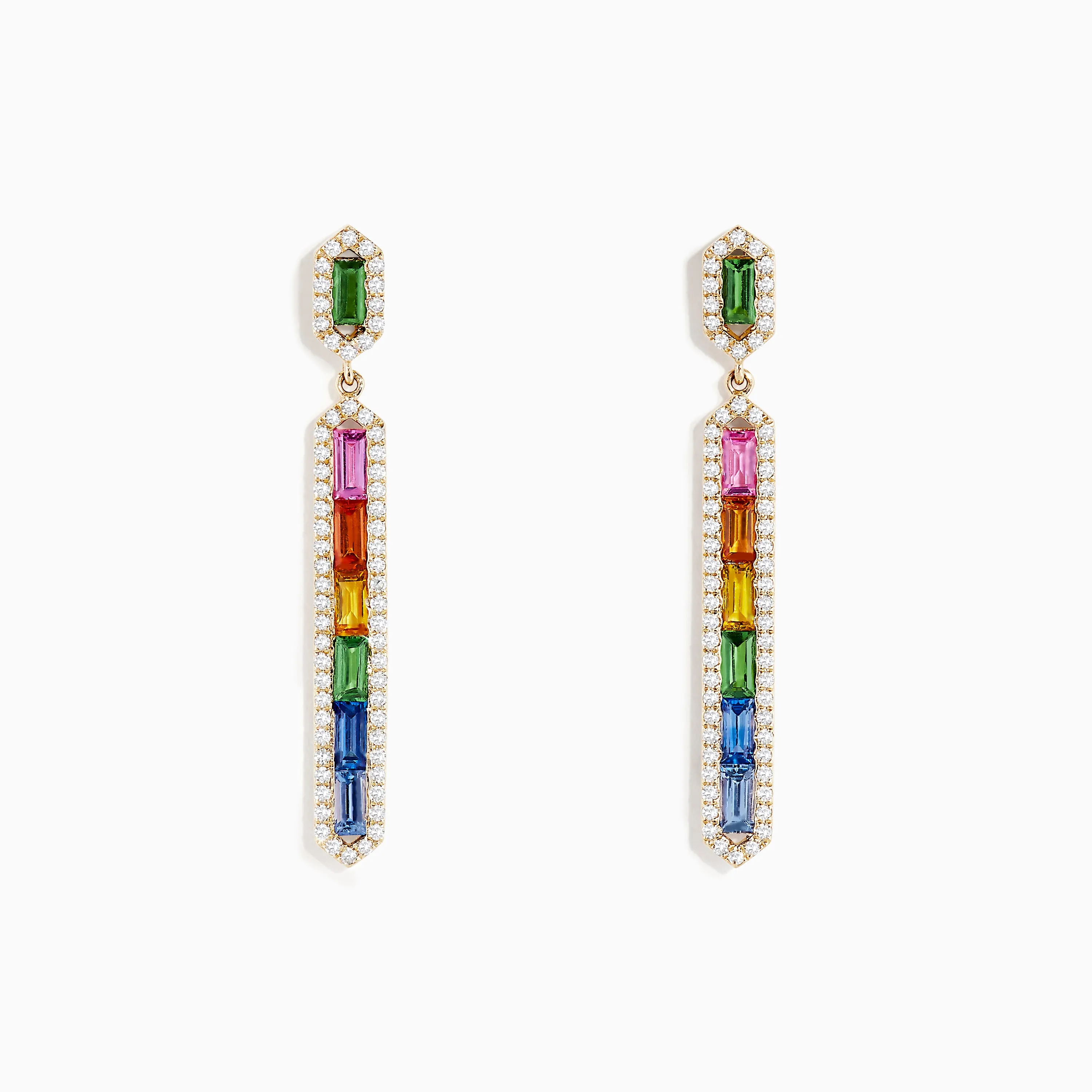 Watercolors 14K Yellow Gold Multi Sapphire Drop Earrings sold by Effy