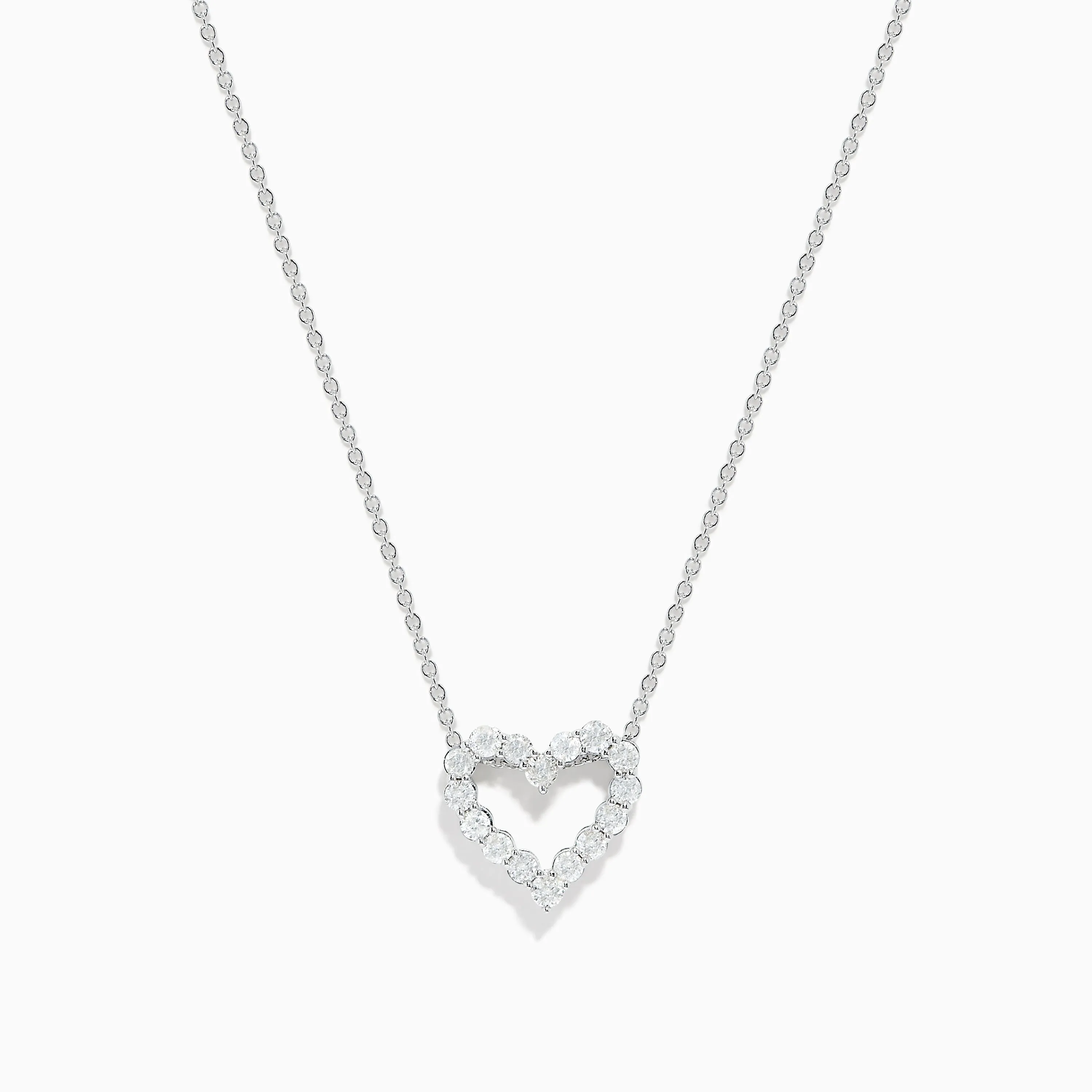 Pave Classica 14K White Gold Diamond Heart Pendant 0.74 TCW sold by Effy