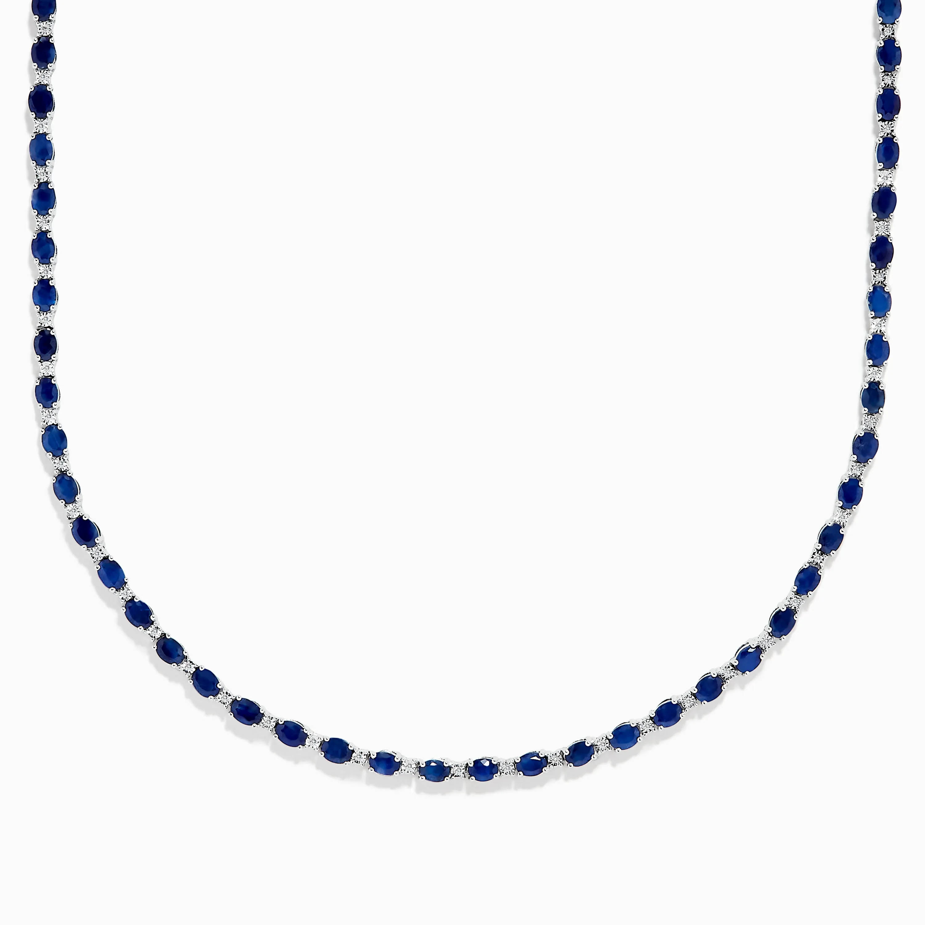 925 Sterling Silver Blue Sapphire Tennis Necklace sold by Effy