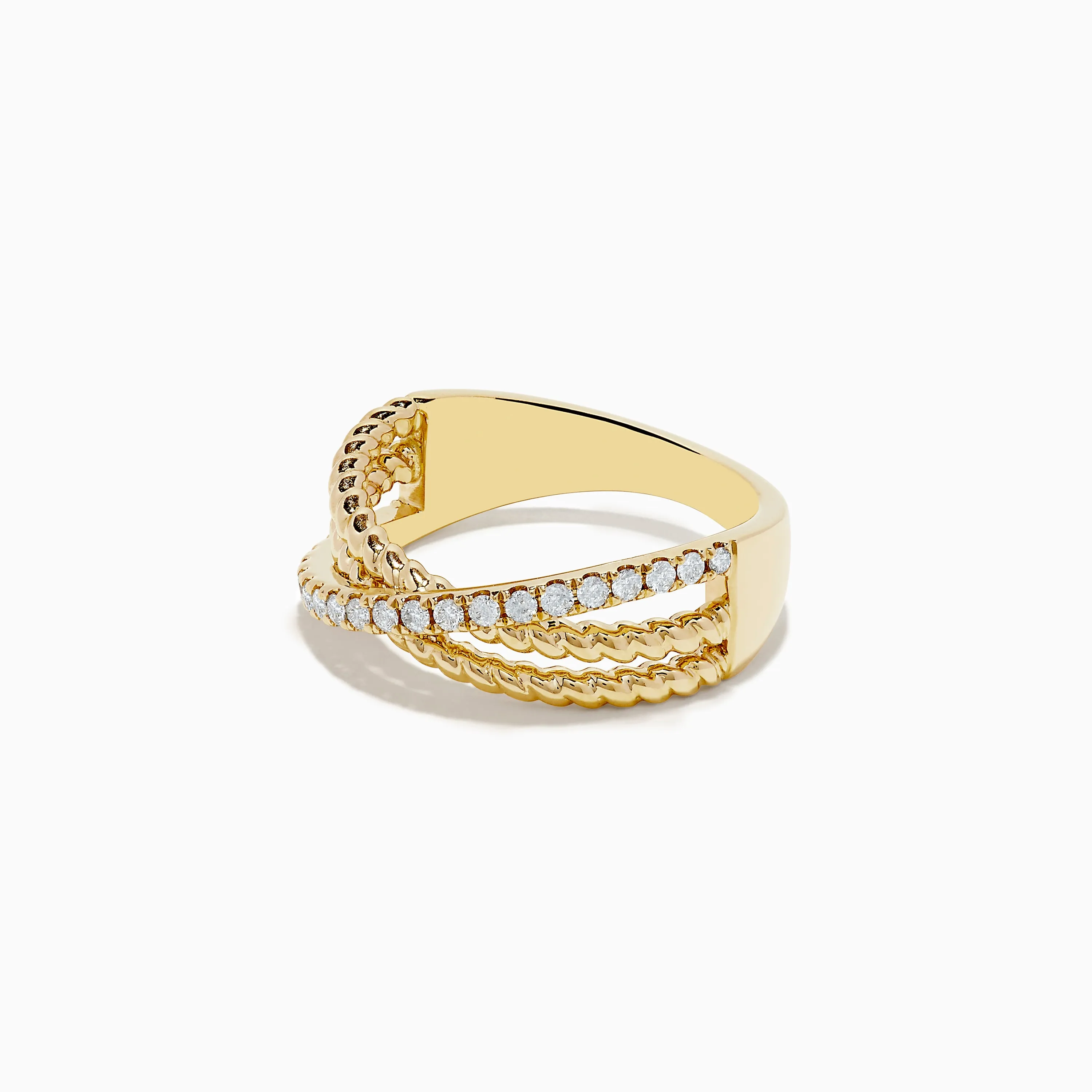 D'oro 14K Yellow Gold Diamond Crossover Ring sold by Effy product image thumbnail 2