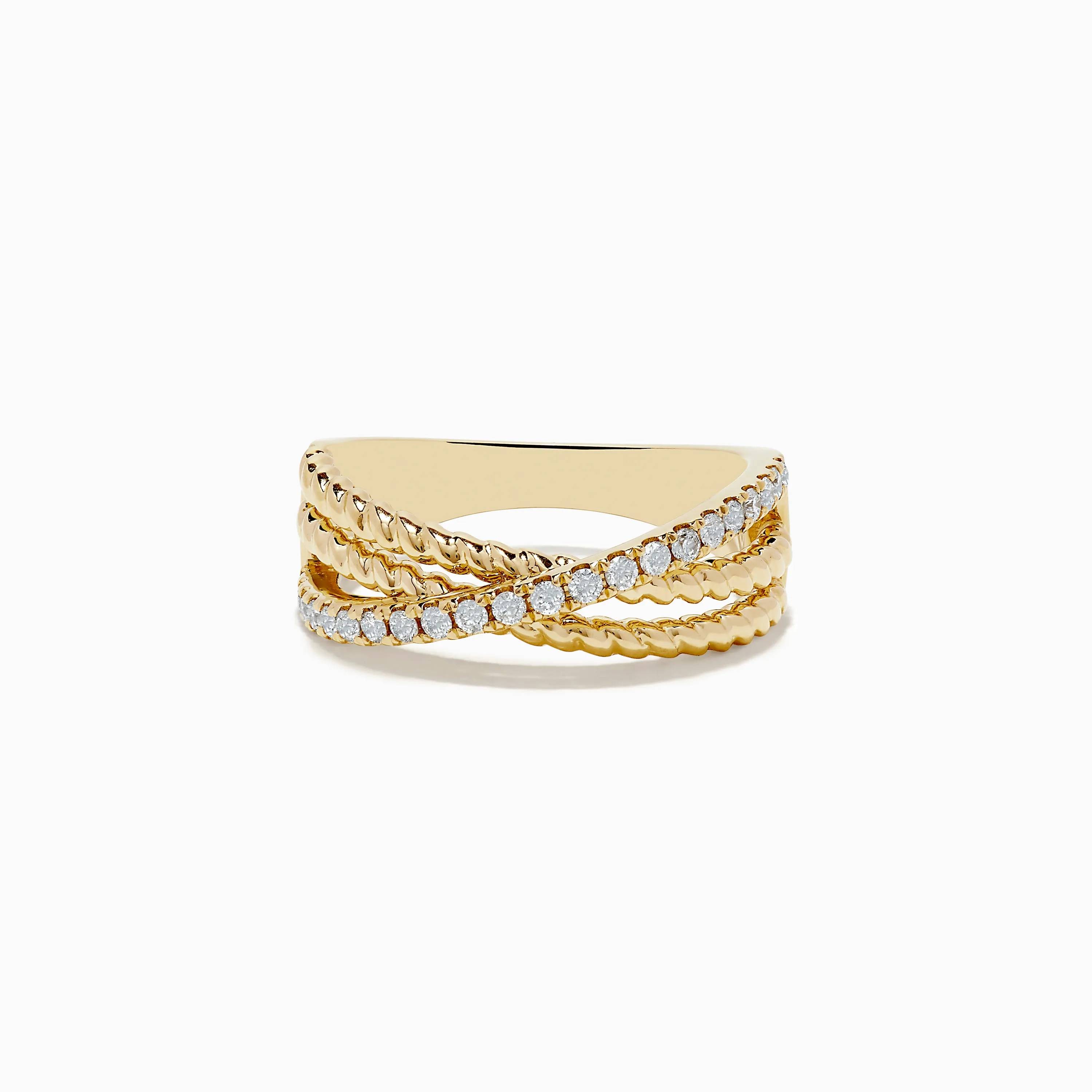 D'oro 14K Yellow Gold Diamond Crossover Ring sold by Effy