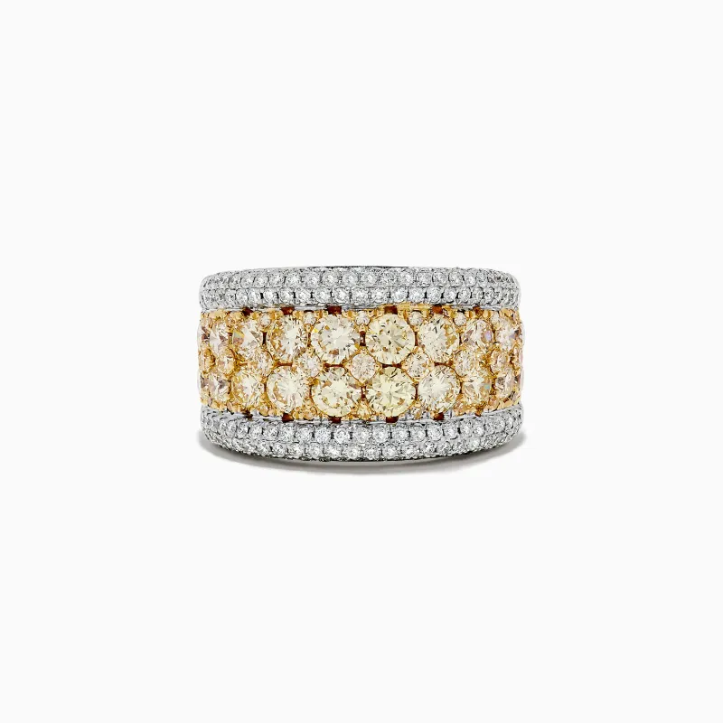 Canare 14K Two Tone Gold Yellow Diamond Statement Ring 3.68 TCW sold by Effy