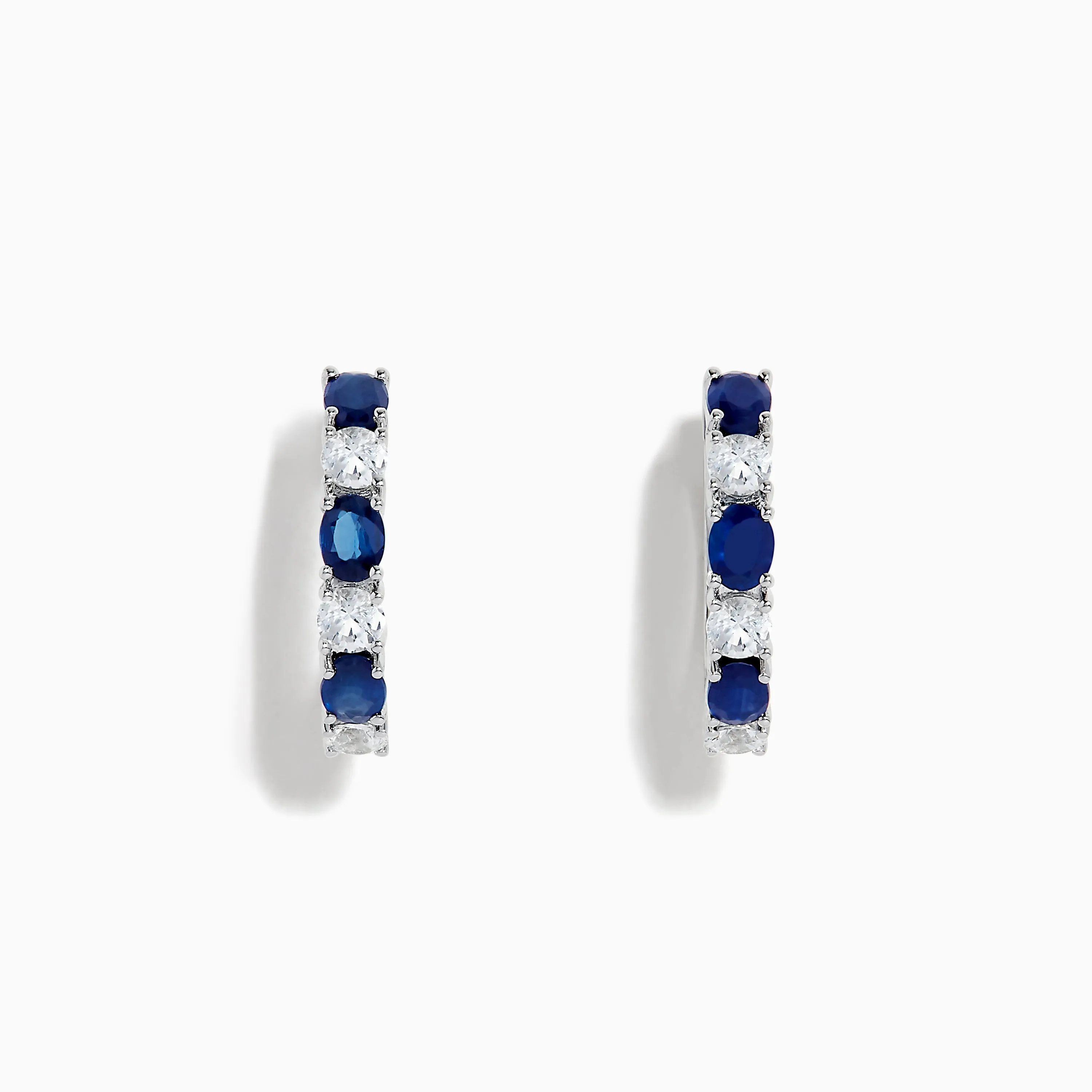 14K White Gold Multi Sapphire Hoop Earrings sold by Effy
