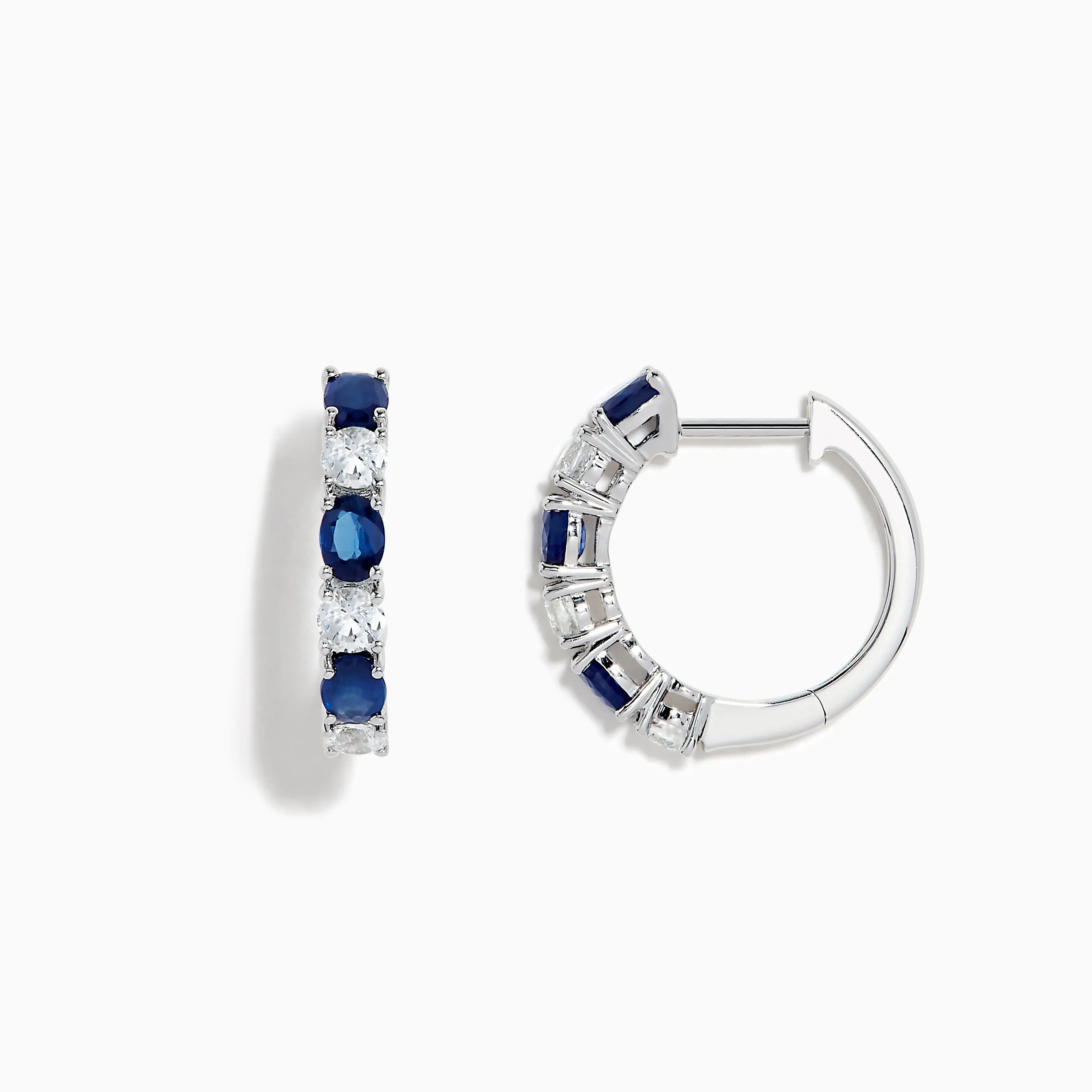 14K White Gold Multi Sapphire Hoop Earrings sold by Effy product image thumbnail 2