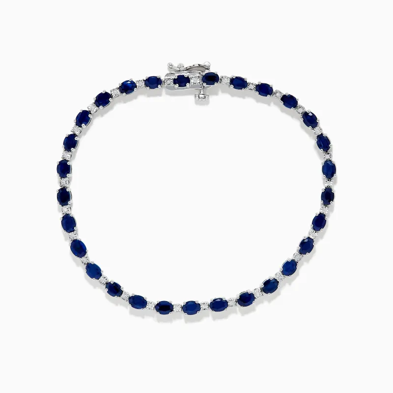 925 Sterling Silver Blue Sapphire Tennis Bracelet sold by Effy