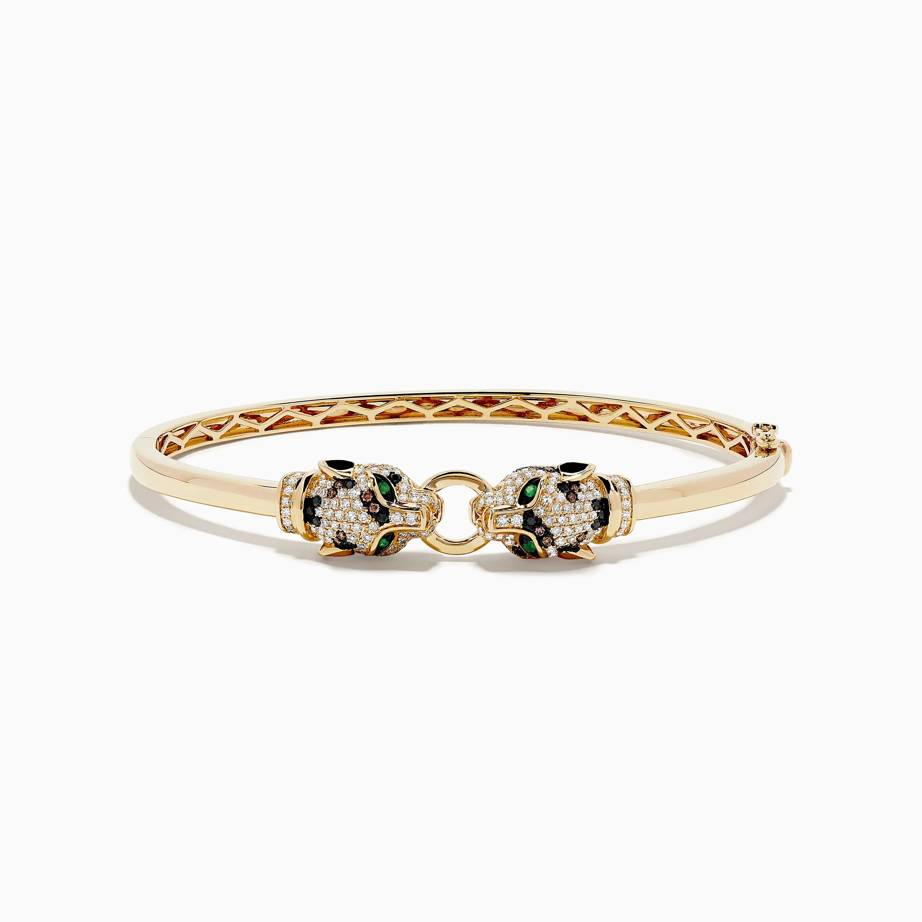 Signature 14K Yellow Gold Emerald and Multi Diamond Bangle sold by Effy