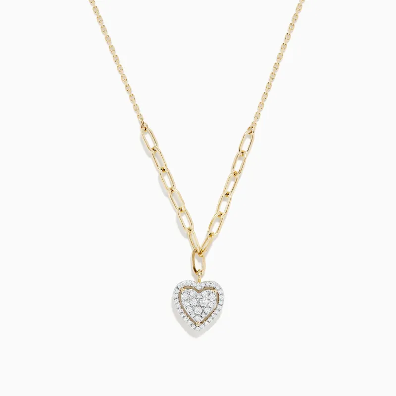 D'oro 14K Yellow Gold Diamond Heart Pendant Necklace sold by Effy
