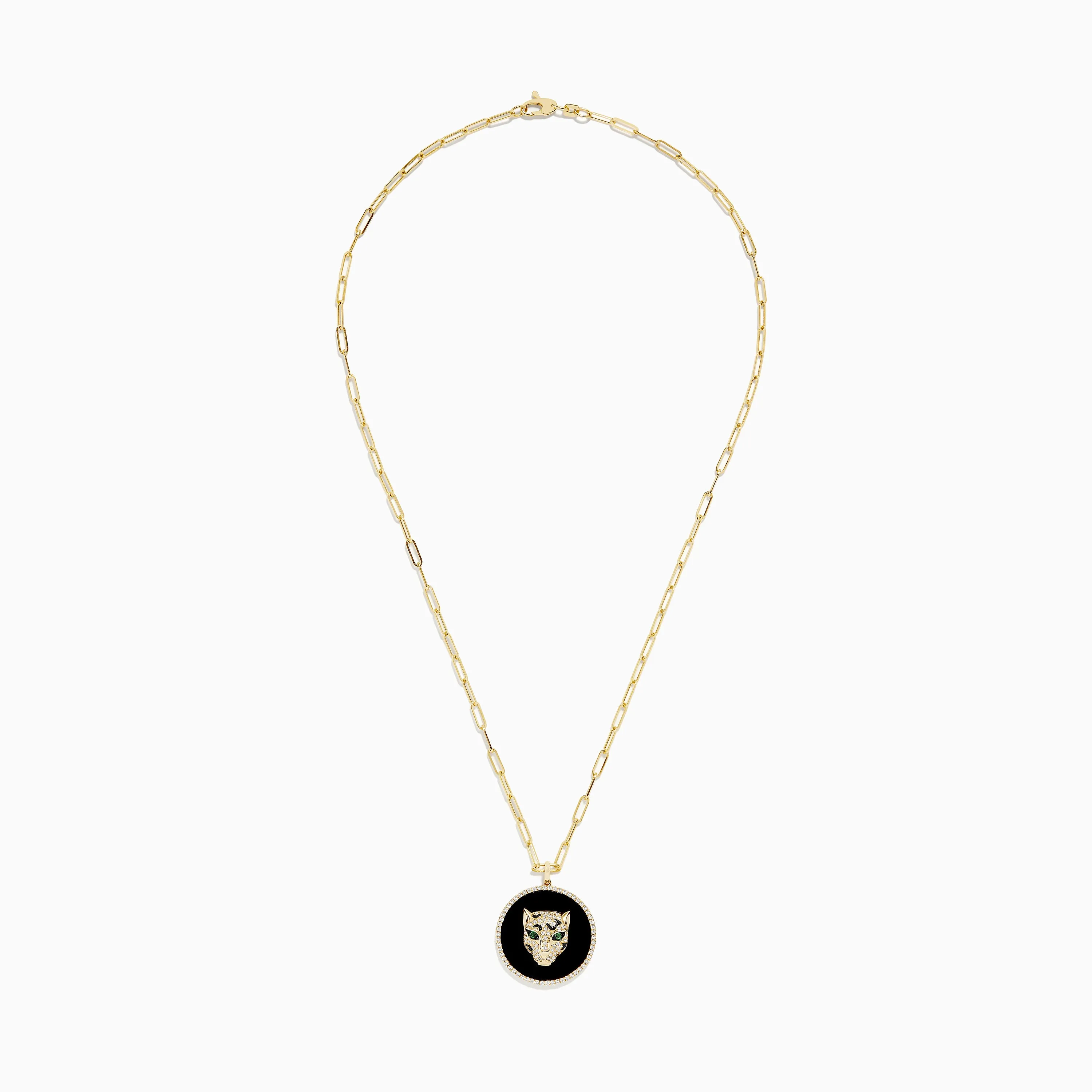 Signature 14K Yellow Gold Onyx, Emerald and Diamond Coin Pendant sold by Effy product image thumbnail 2