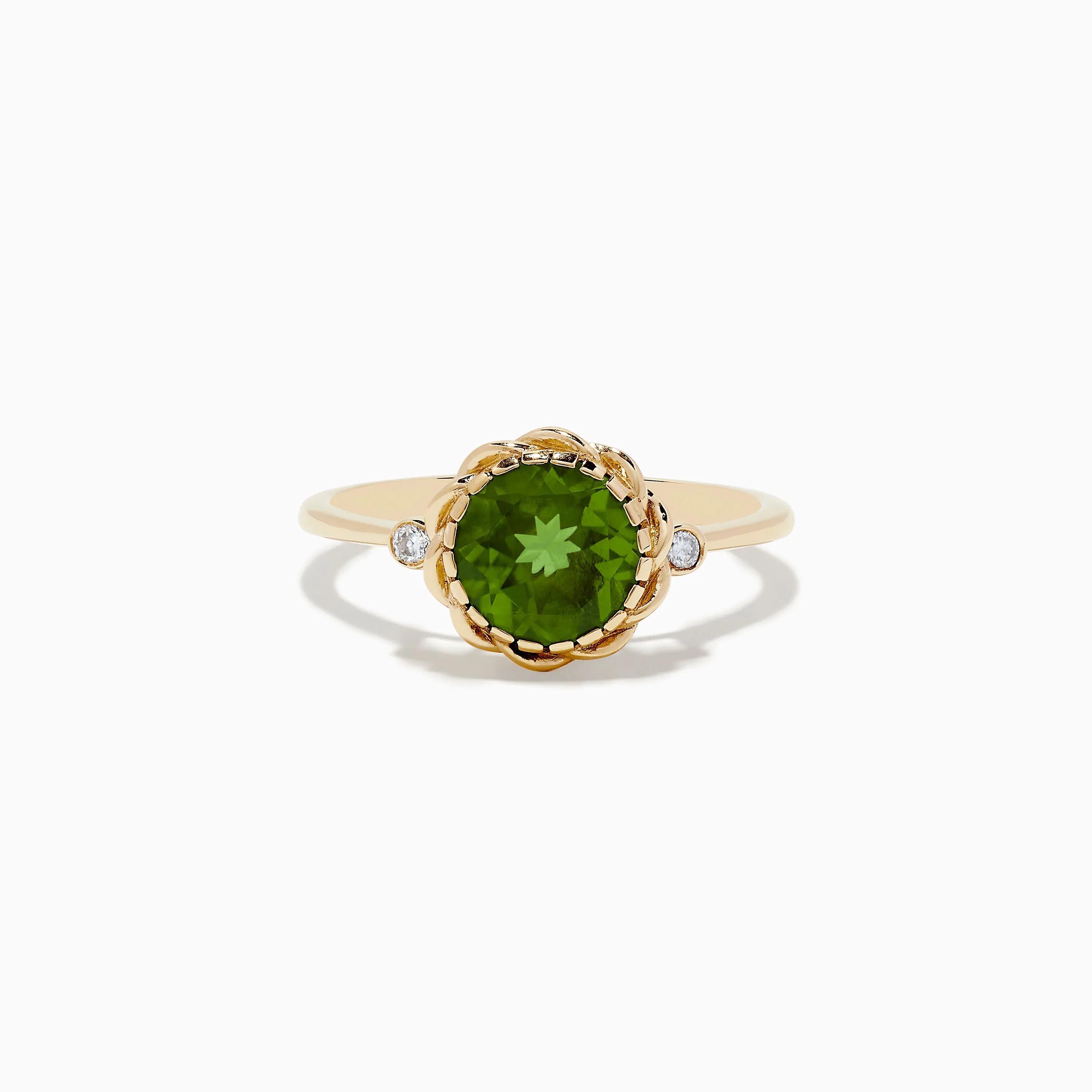 14K Yellow Gold Peridot and Diamond Ring sold by Effy