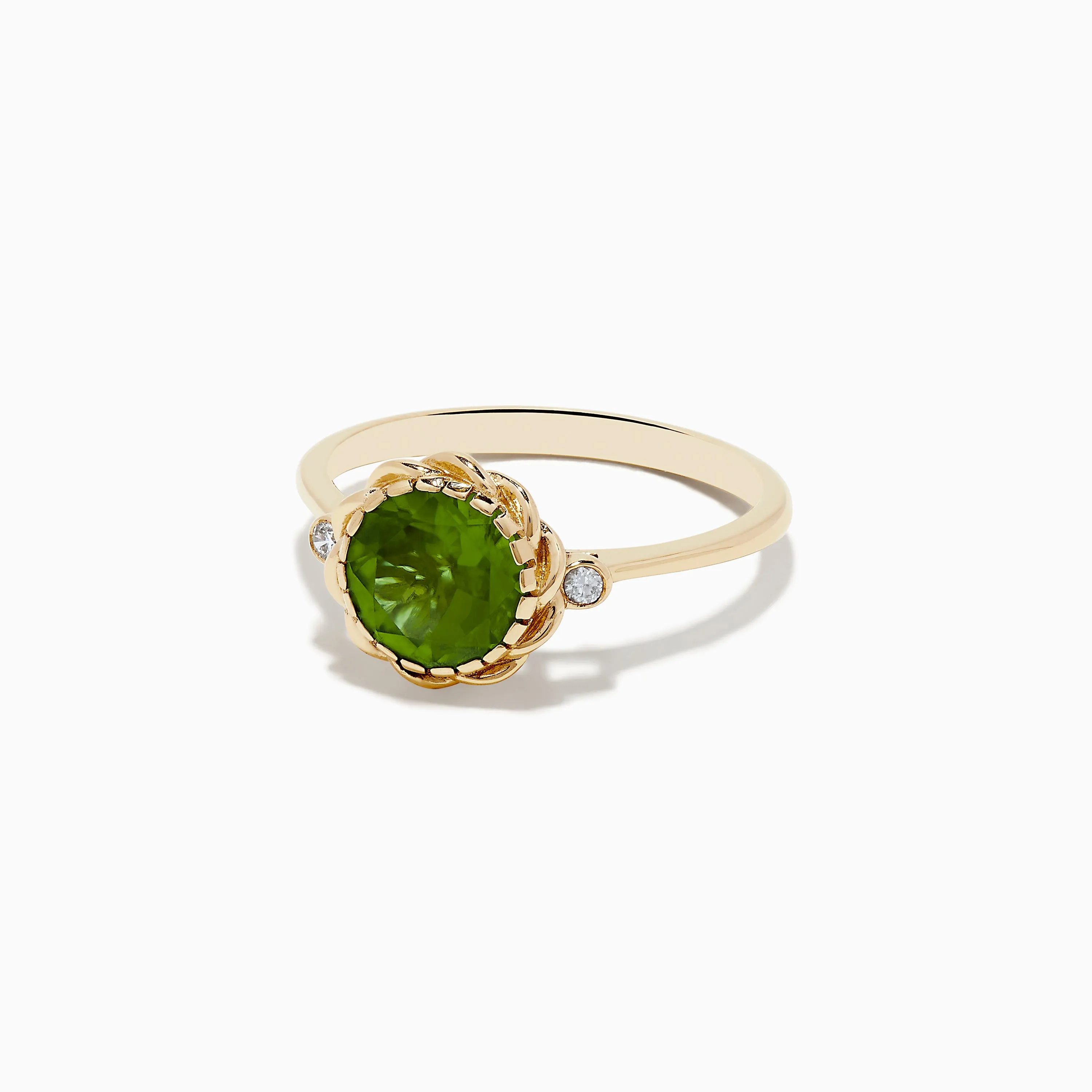 14K Yellow Gold Peridot and Diamond Ring sold by Effy product image thumbnail 2