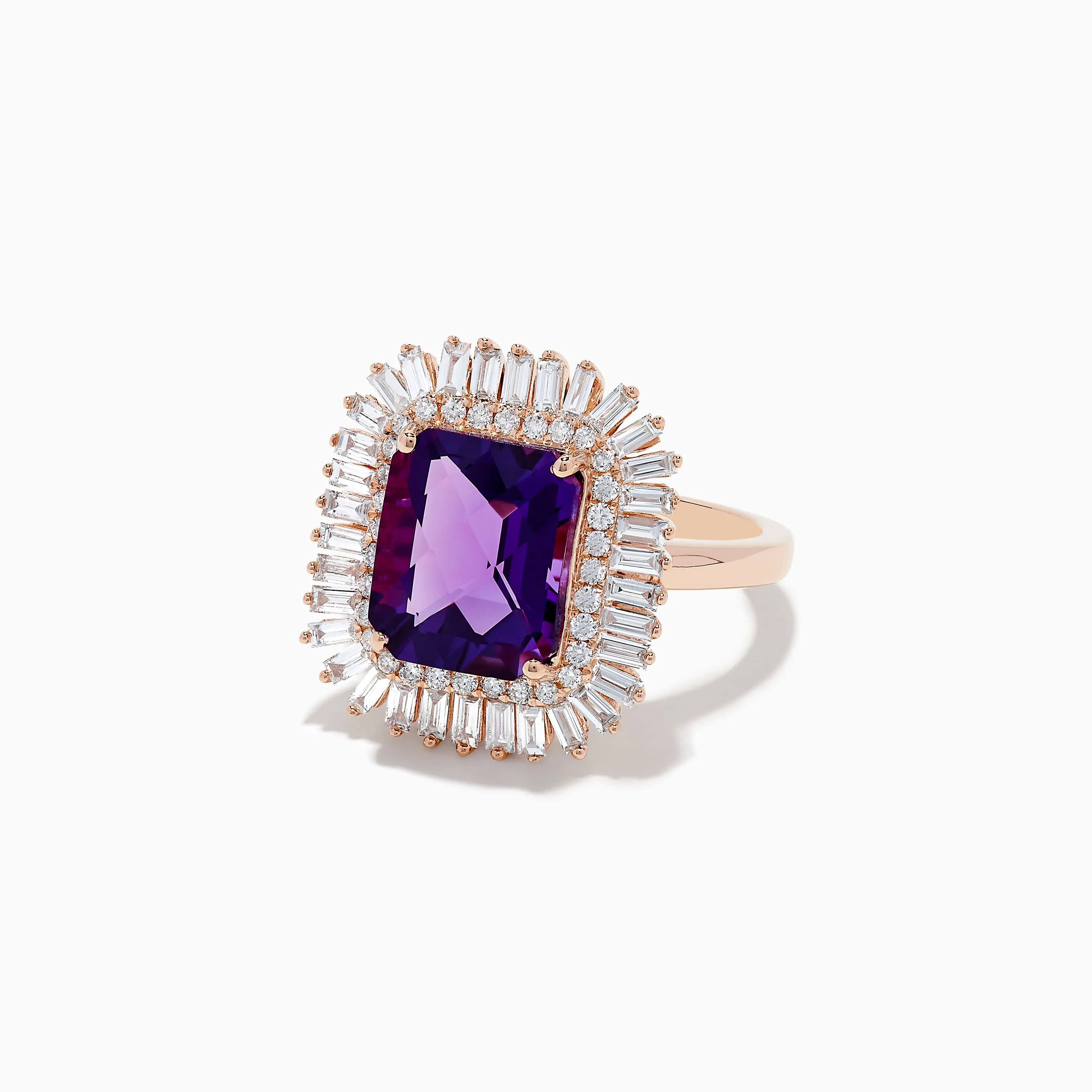 14K Rose Gold Amethyst and Diamond Cocktail Ring sold by Effy product image thumbnail 2