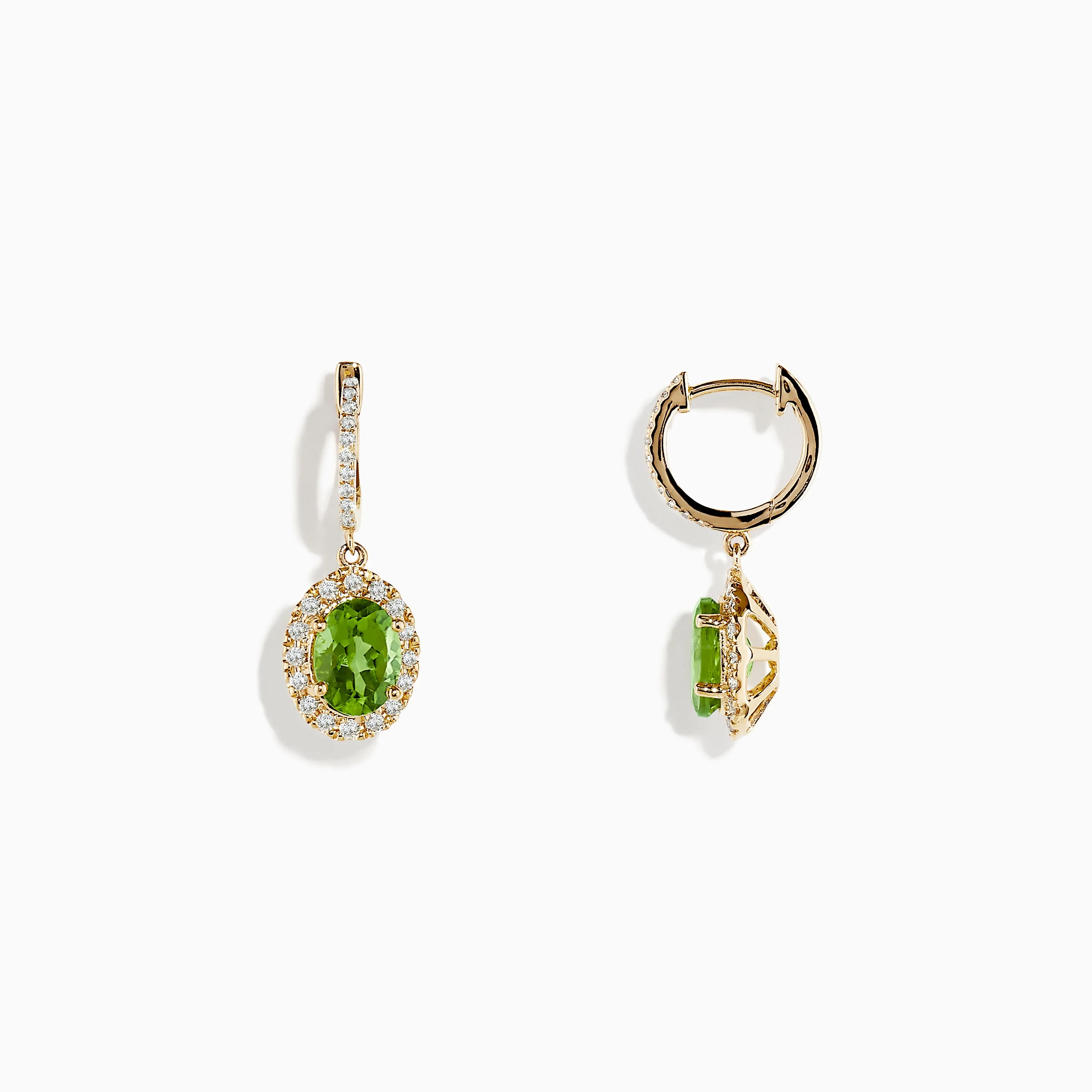 14K Yellow Gold Peridot and Diamond Earrings sold by Effy product image thumbnail 2
