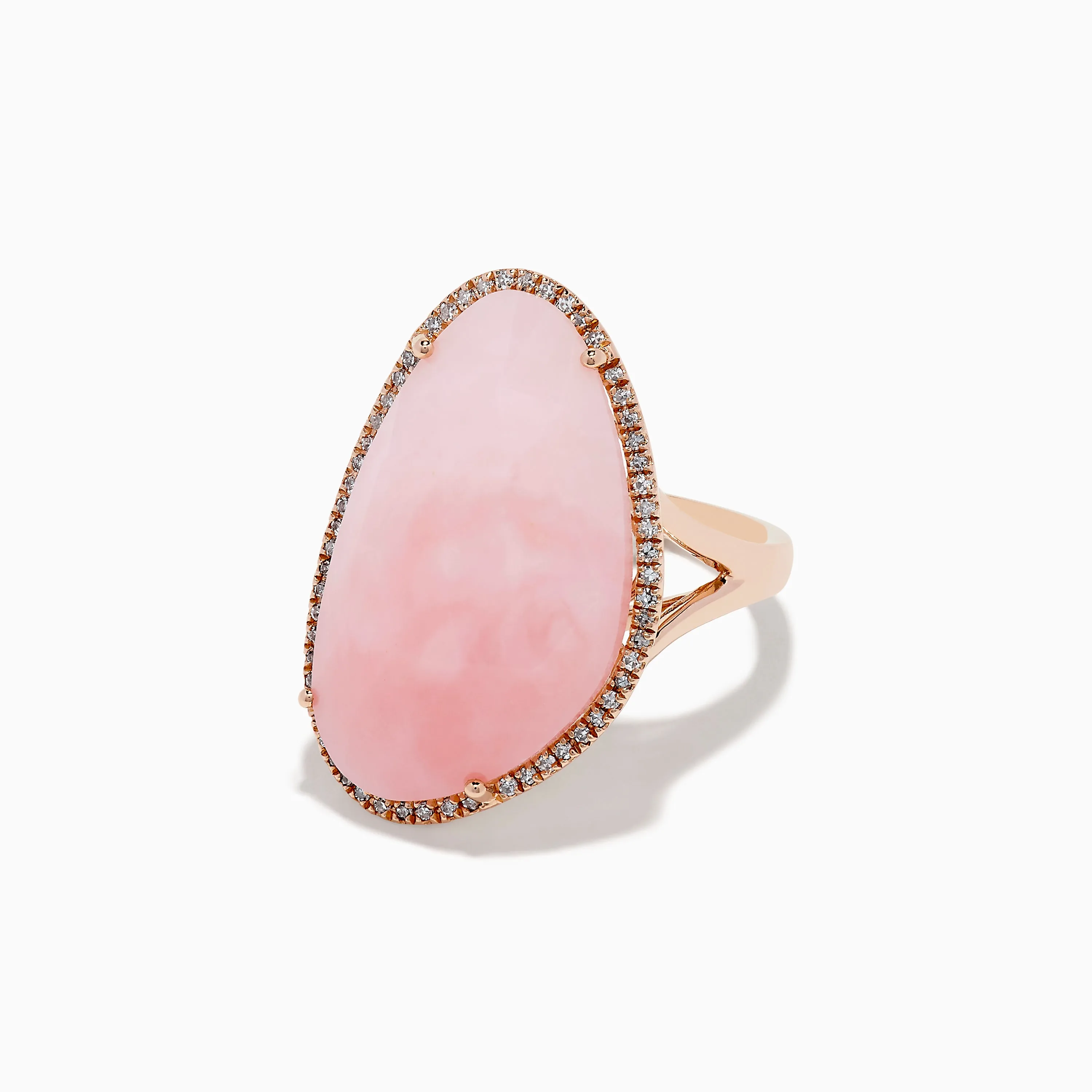 14K Rose Gold Pink Opal and Diamond Ring sold by Effy product image thumbnail 2