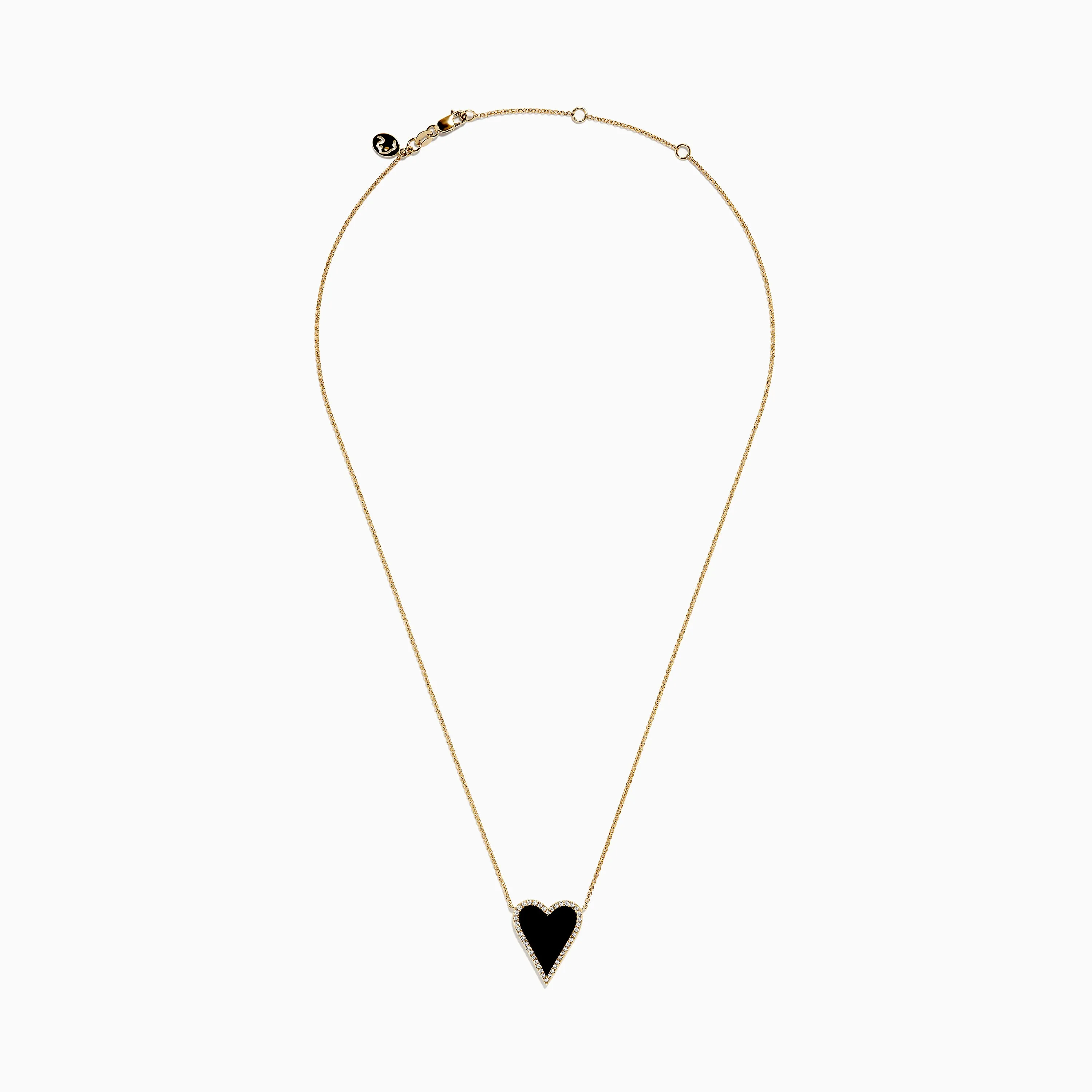 Novelty 14K Yellow Gold Onyx and Diamond Elongated Heart Pendant sold by Effy product image thumbnail 2
