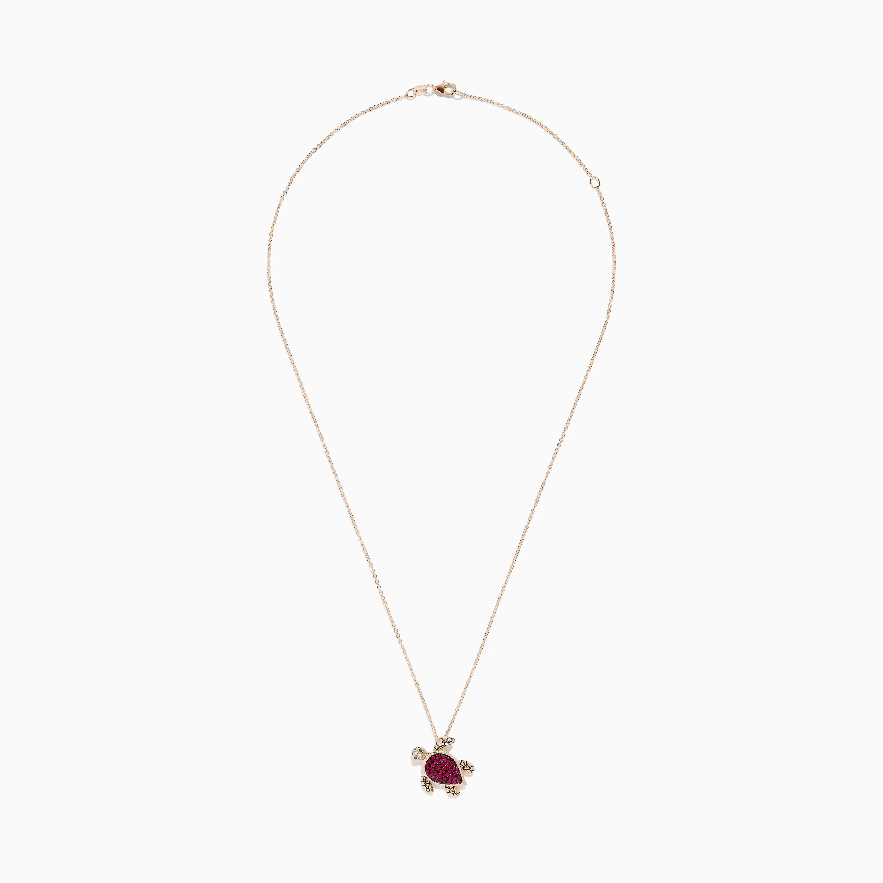 Seaside 14K Rose Gold Ruby and Diamond Turtle Pendant sold by Effy product image thumbnail 2