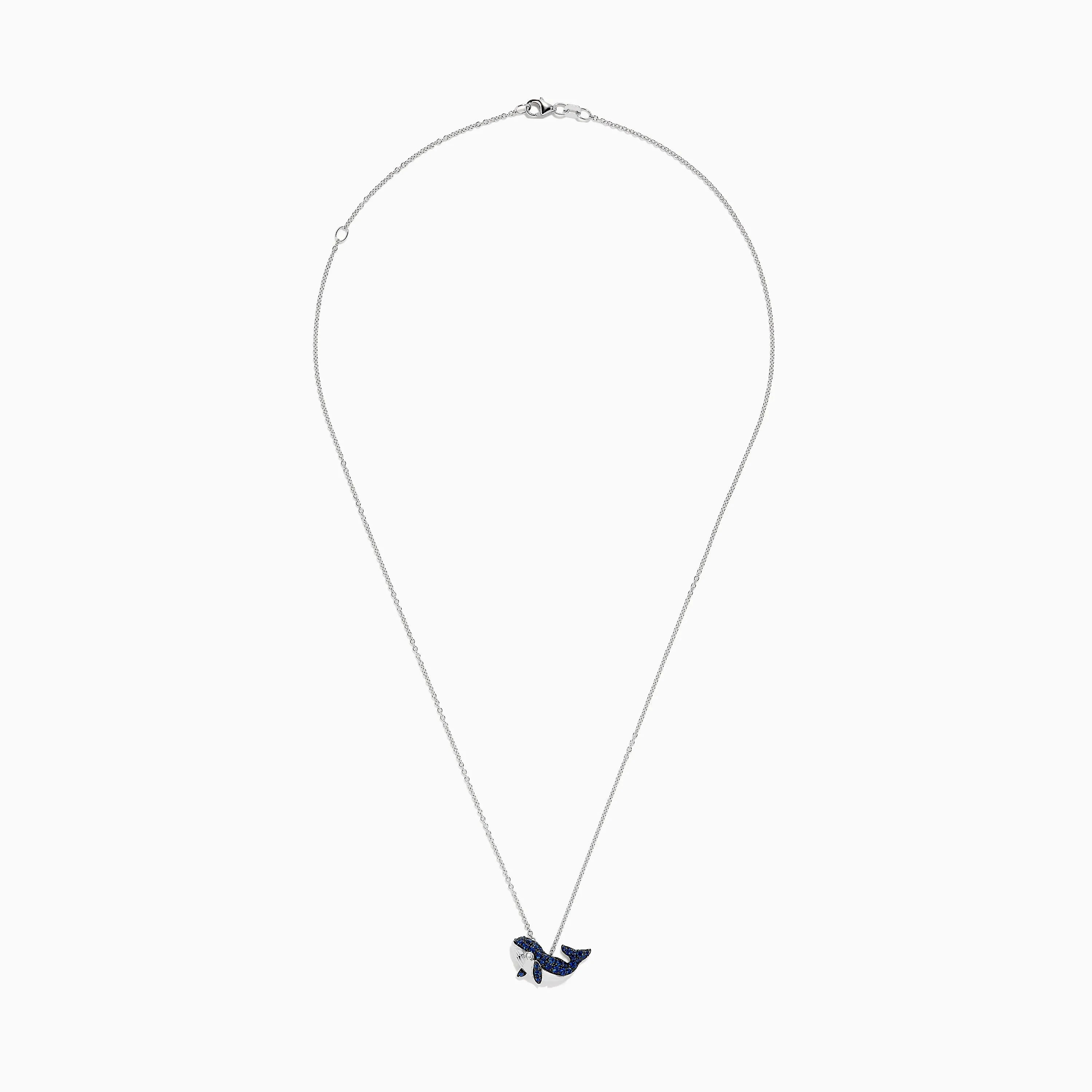 Seaside 14K White Gold Sapphire and Diamond Whale Pendant sold by Effy product image thumbnail 2