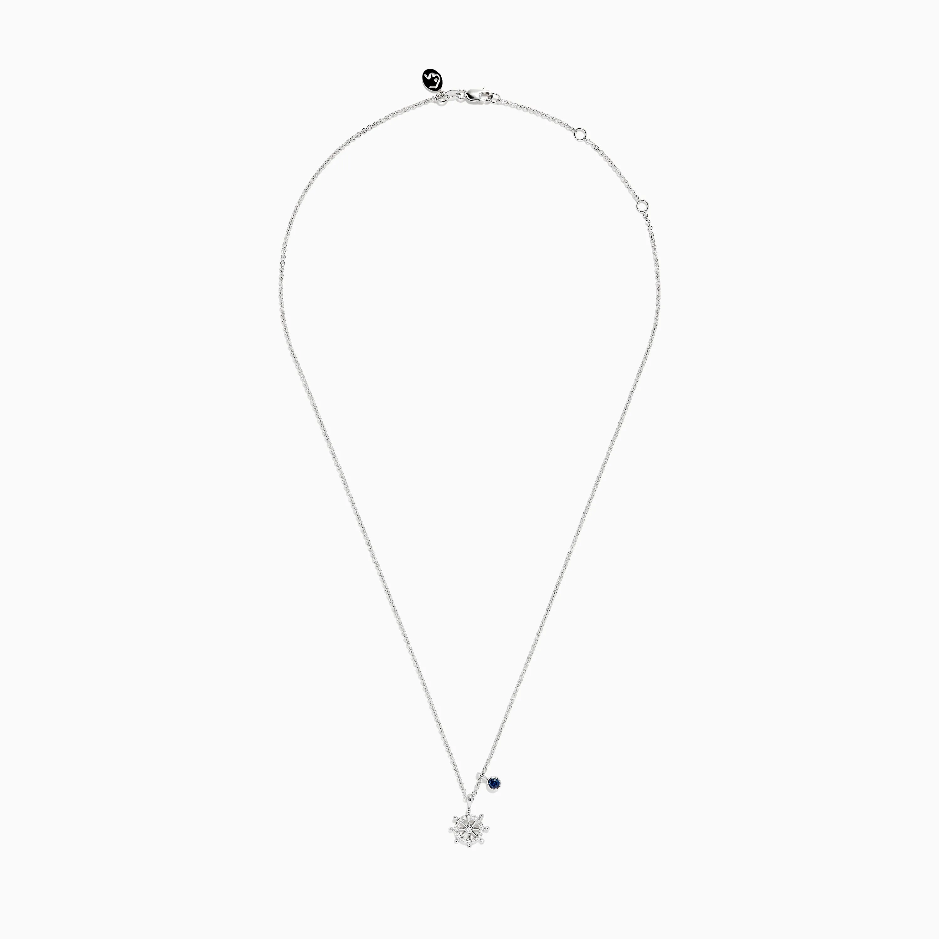 Seaside Sterling Silver Diamond and Sapphire Ship Wheel Pendant sold by Effy product image thumbnail 2