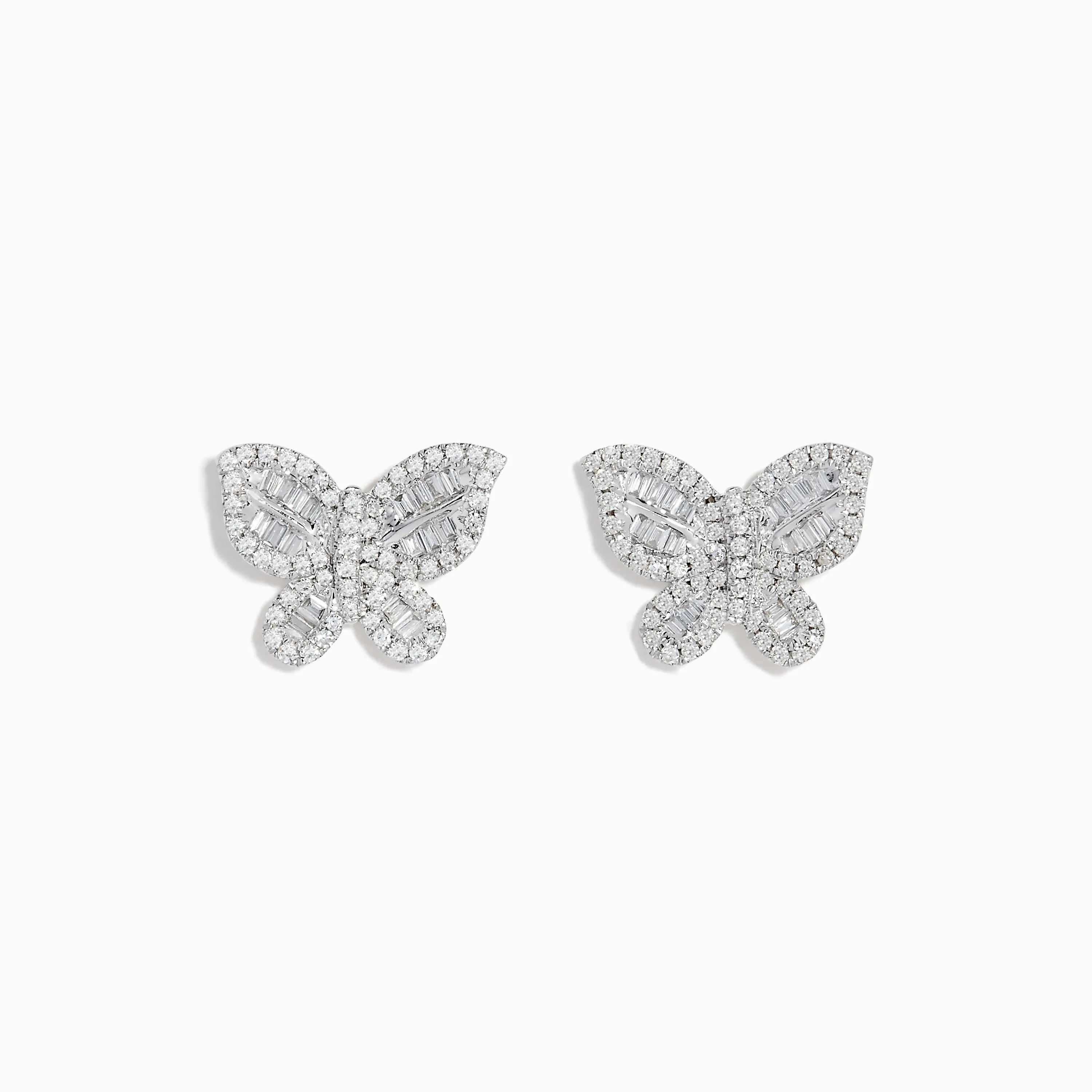 Nature 14K White Gold Diamond Butterfly Earrings sold by Effy