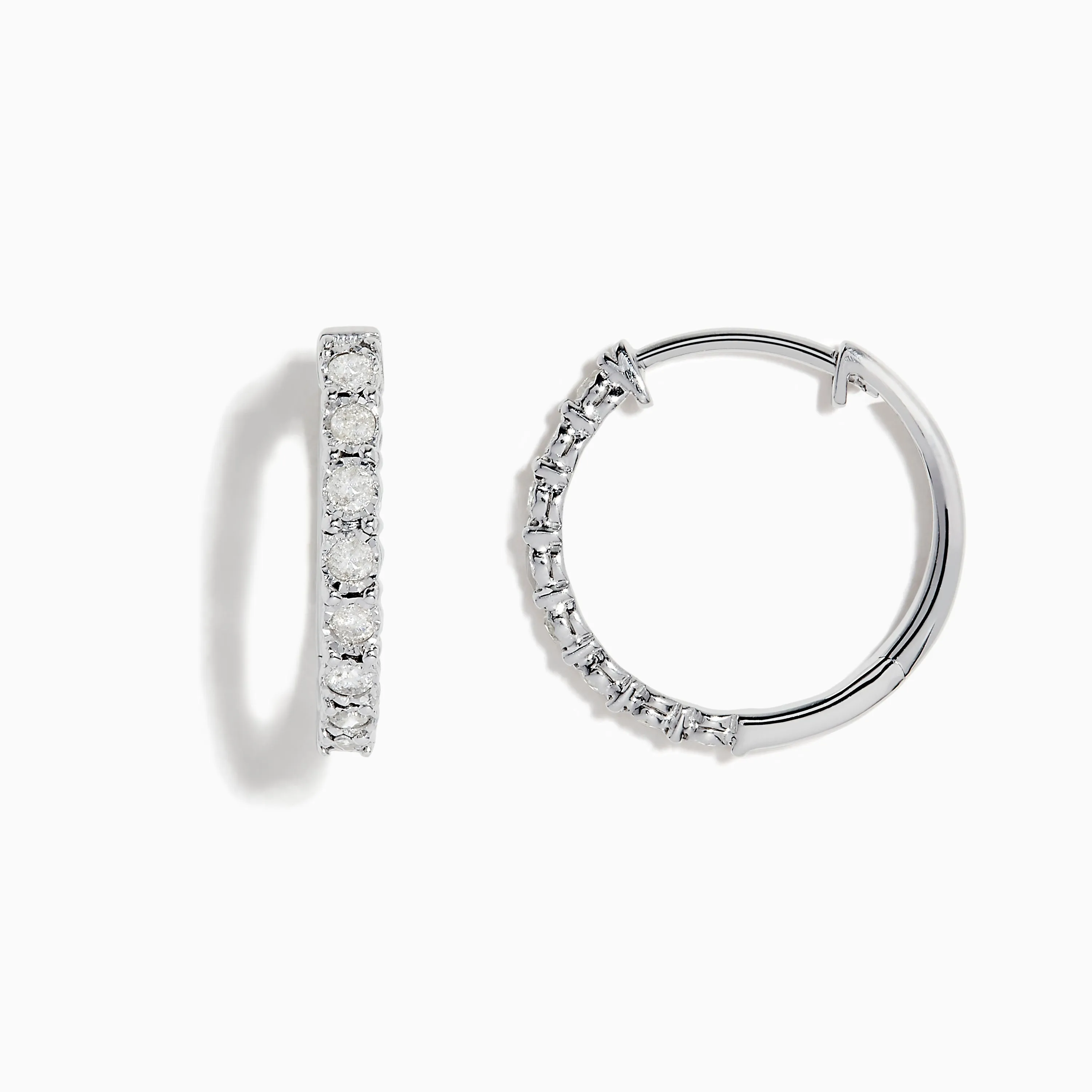 925 Sterling Silver Diamond Hoop Earrings sold by Effy product image thumbnail 2