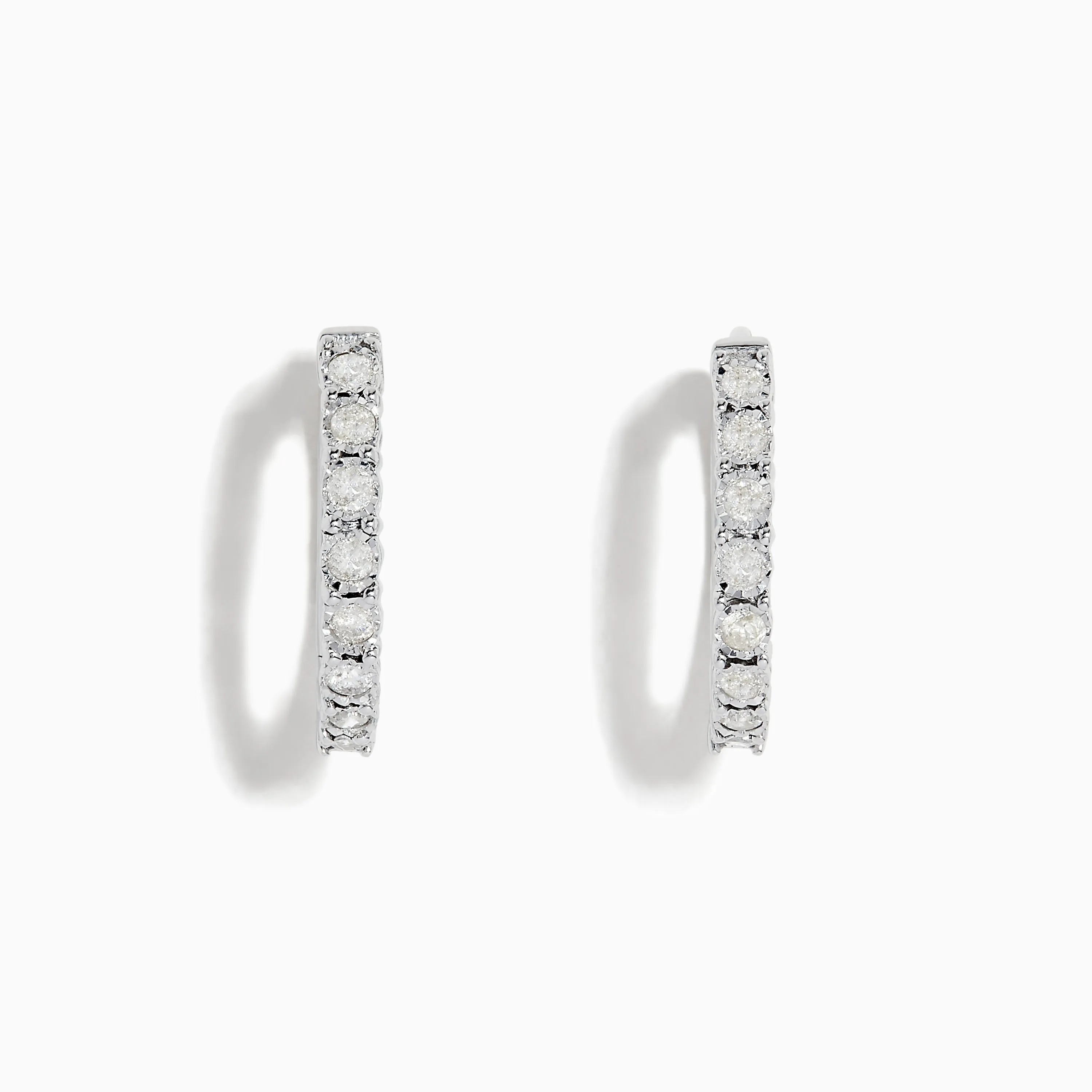 925 Sterling Silver Diamond Hoop Earrings sold by Effy