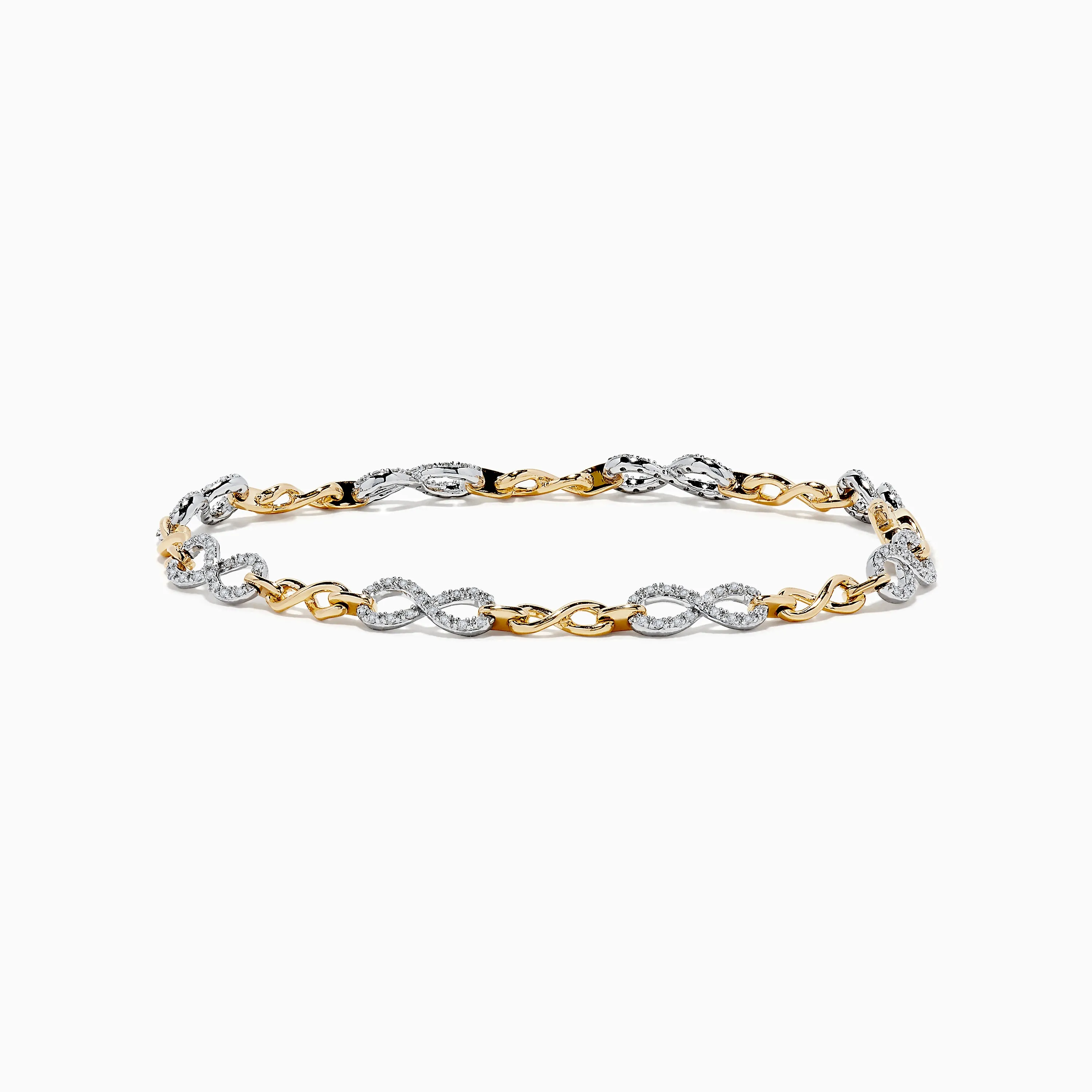 Duo 14K Two Tone Gold Diamond Infinity Tennis Bracelet 0.53 TCW sold by Effy