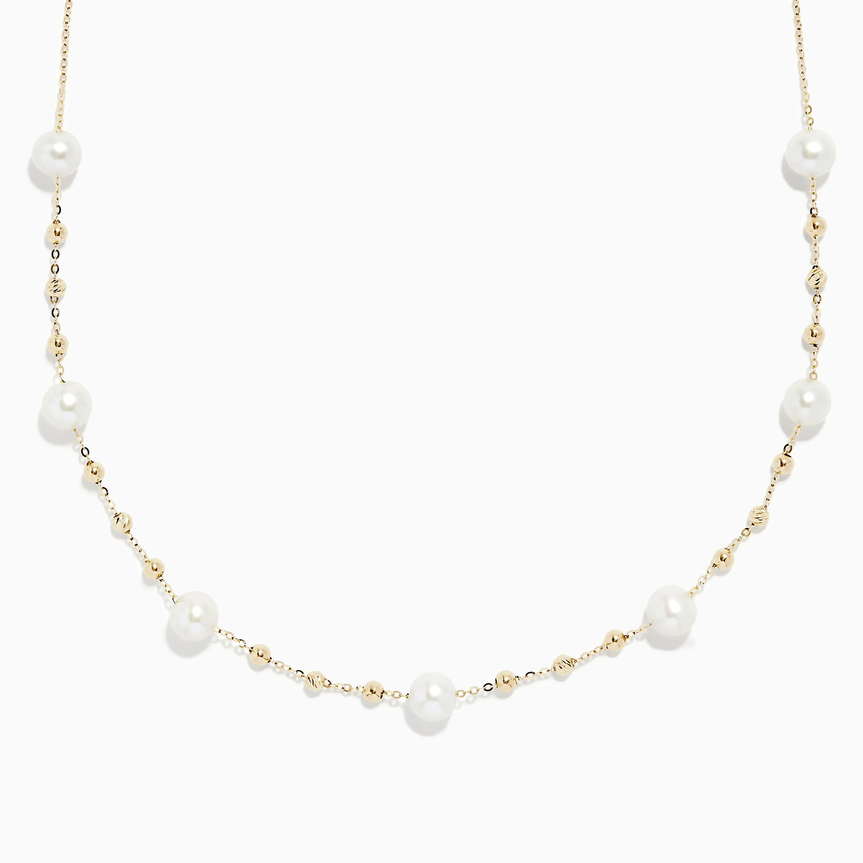 14K Yellow Gold 16" Pearl Station Necklace sold by Effy