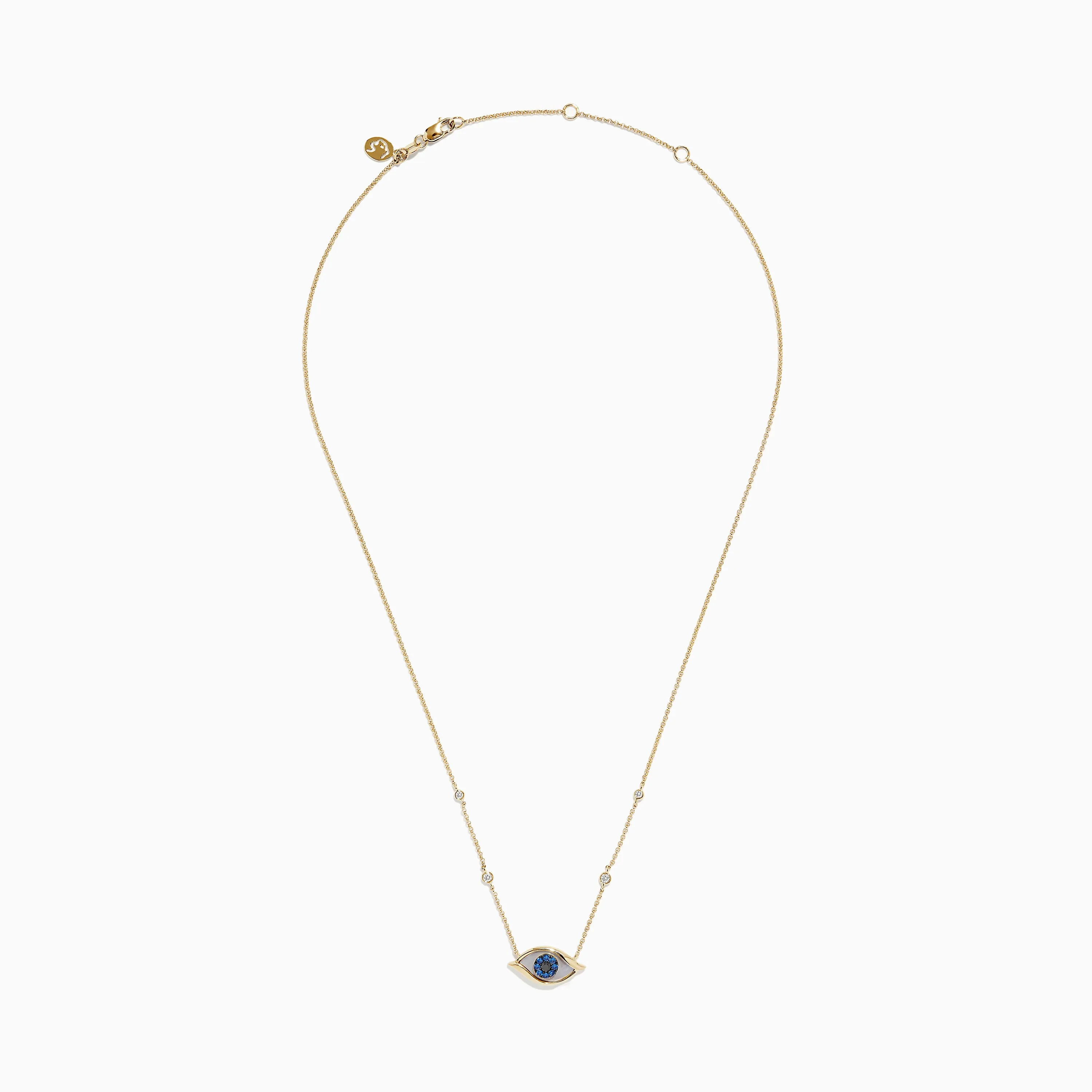 Novelty 14K Yellow Gold Sapphire and Diamond Evil Eye Necklace sold by Effy product image thumbnail 2