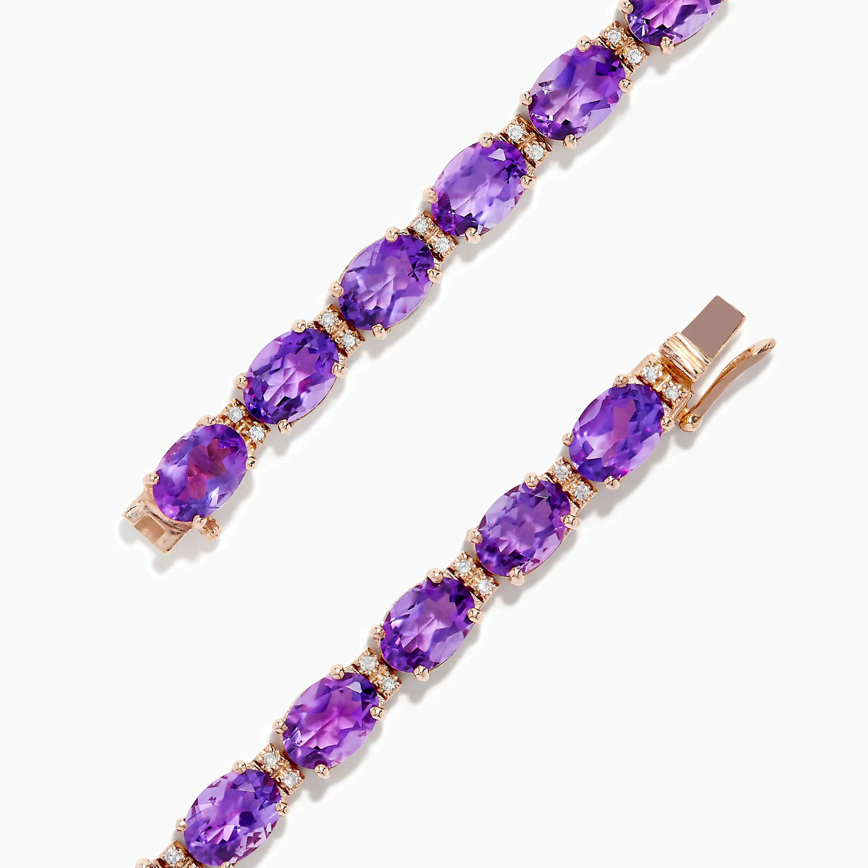 14K Rose Gold Amethyst and Diamond Bracelet sold by Effy product image thumbnail 2